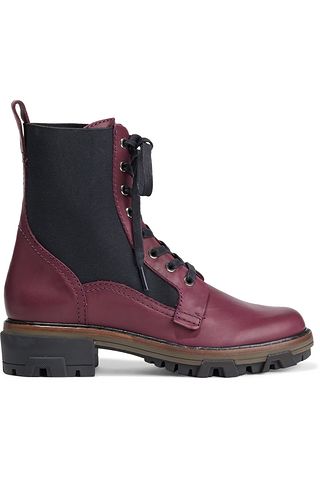 shiloh logo stretch knit and leather sock boot