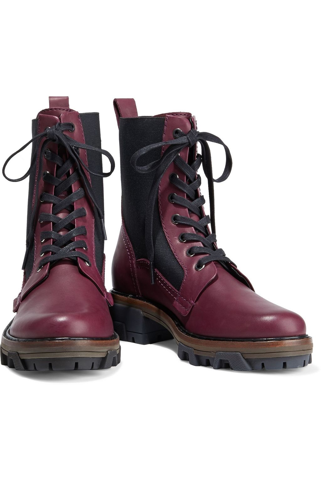 RAG & BONE Shiloh stretch knit-paneled leather ankle boots
