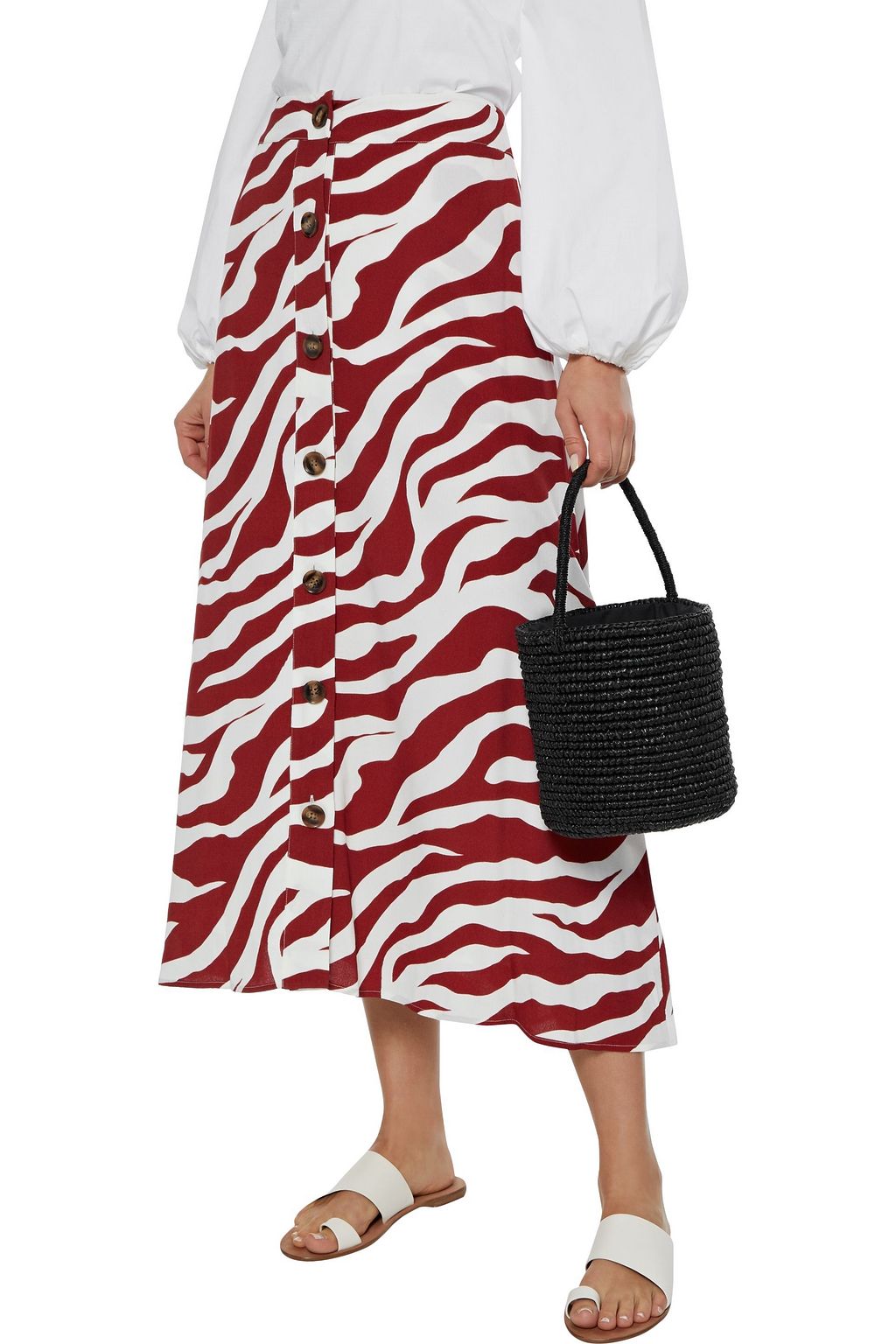 SENSI STUDIO Woven toquilla straw bucket bag
