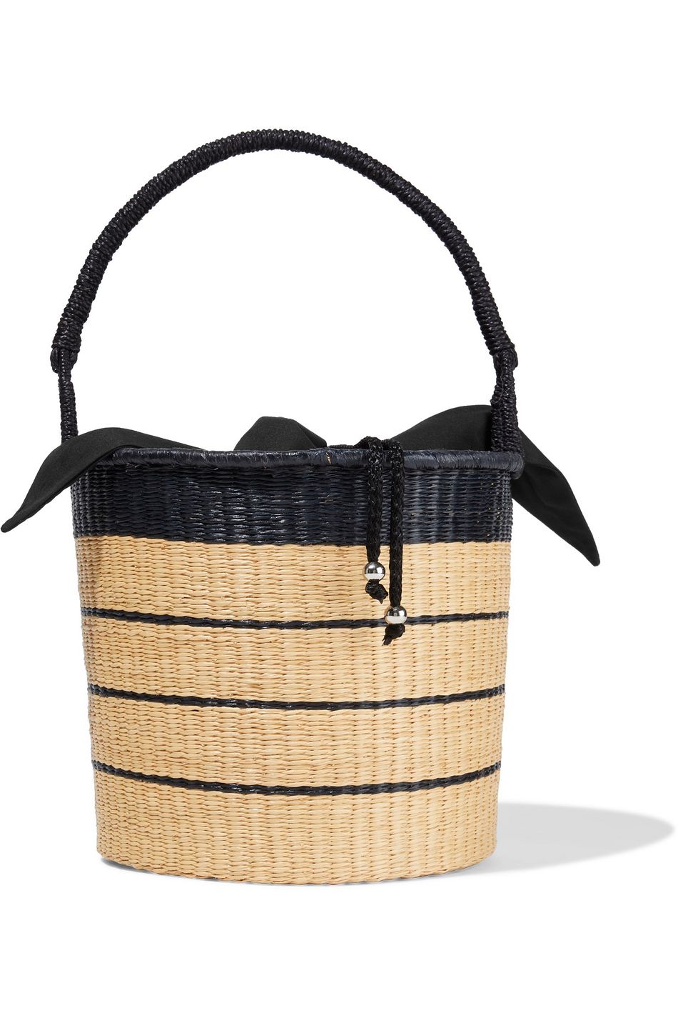 striped bucket bag