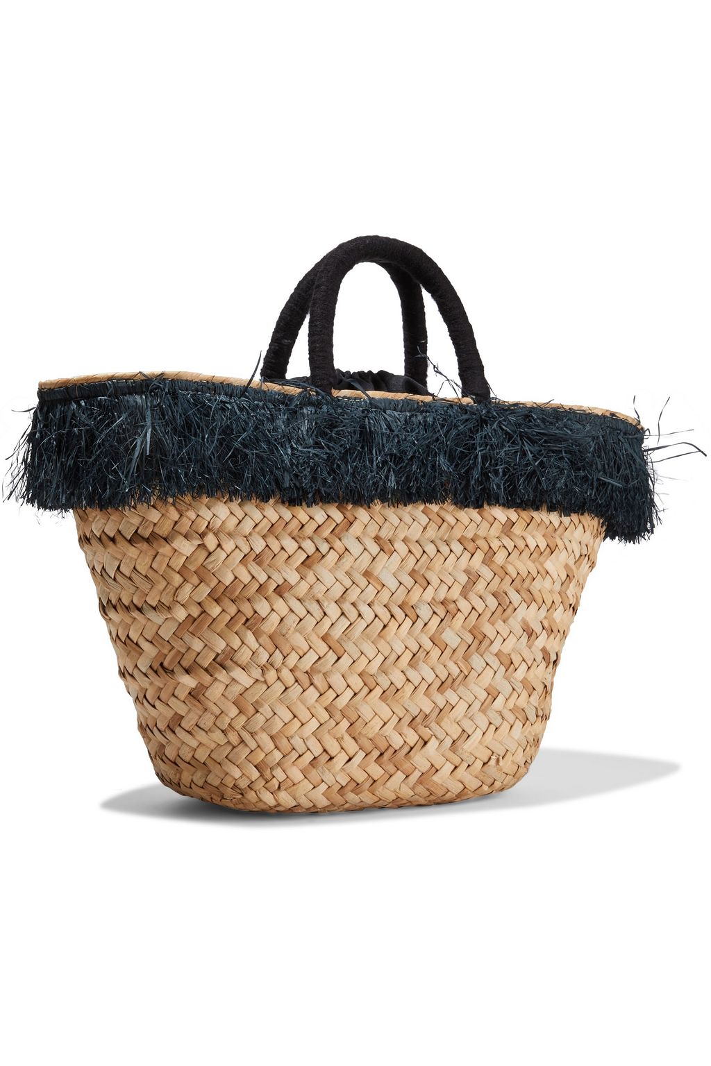 KAYU Fallyn fringe-trimmed woven straw tote
