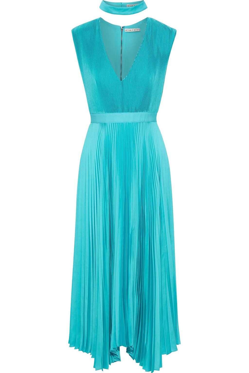 satin turquoise dress