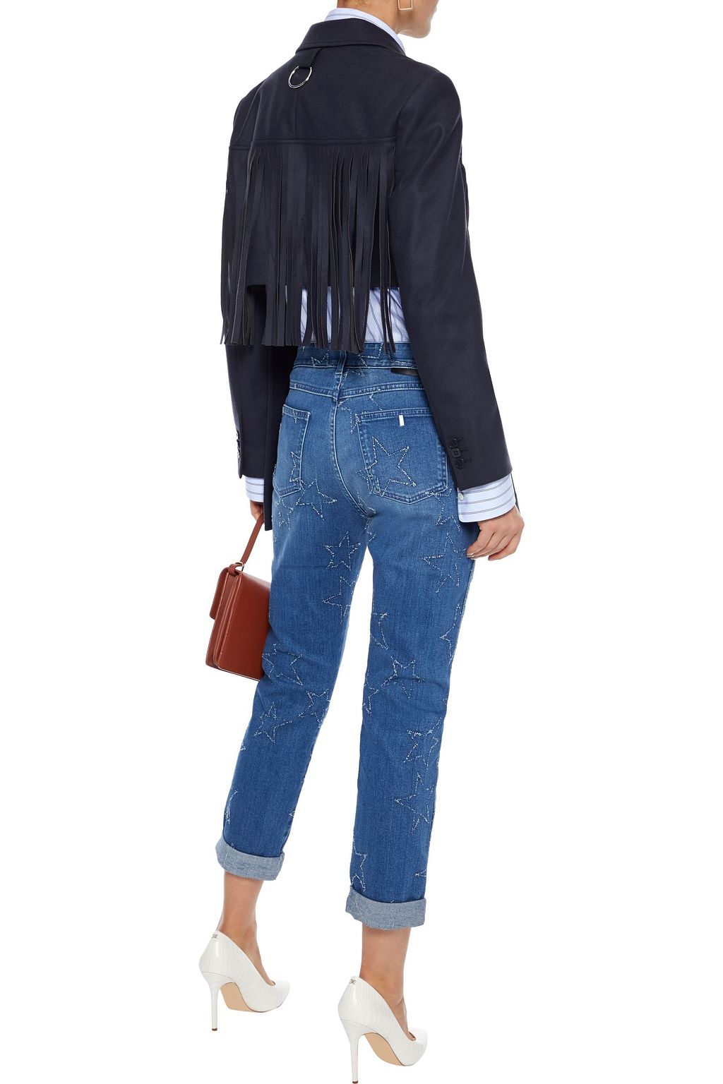 STELLA MCCARTNEY The Skinny Boyfriend cropped distressed mid-rise slim-leg jeans