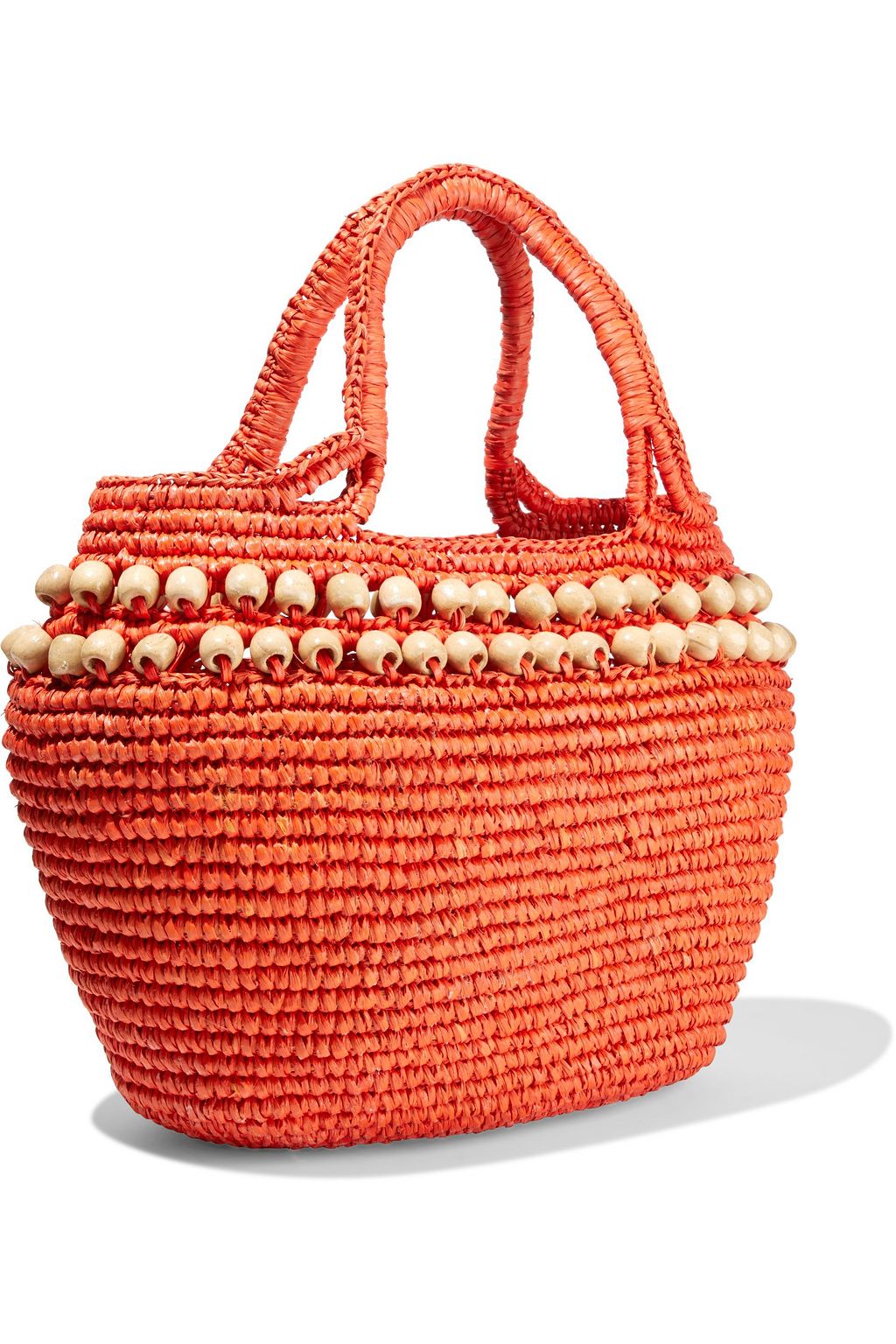 SENSI STUDIO Bead-embellished woven toquilla straw tote