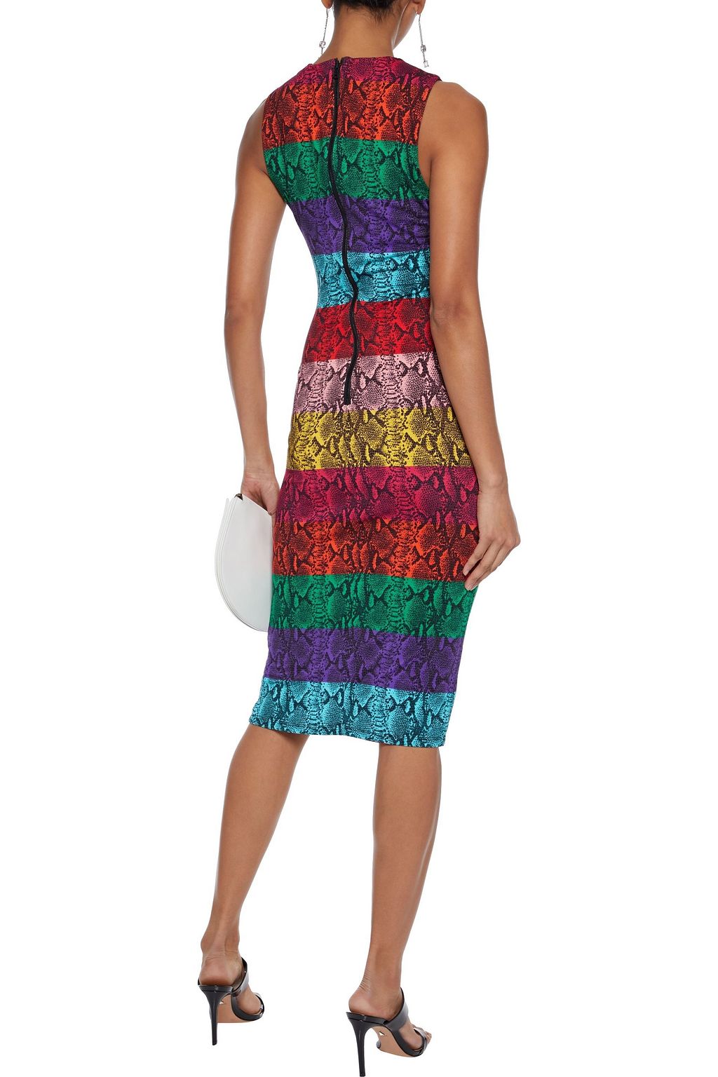 ALICE + OLIVIA Delora snake-print color-block stretch-jersey dress