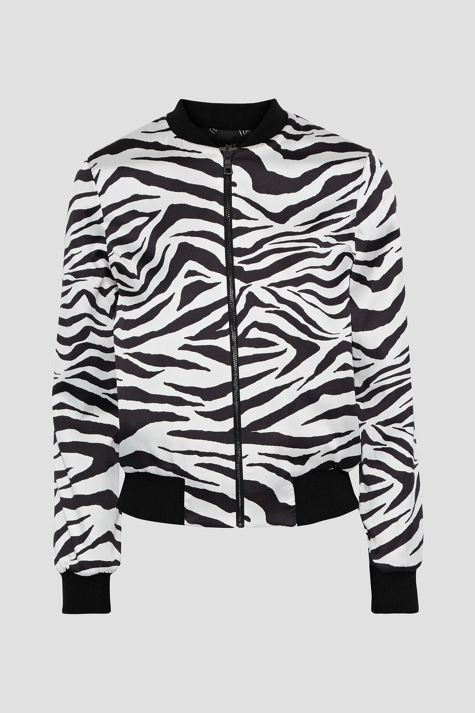 Alice + Olivia Woman Lonnie Reversible Zebra-print Satin Bomber Jacket White Size M