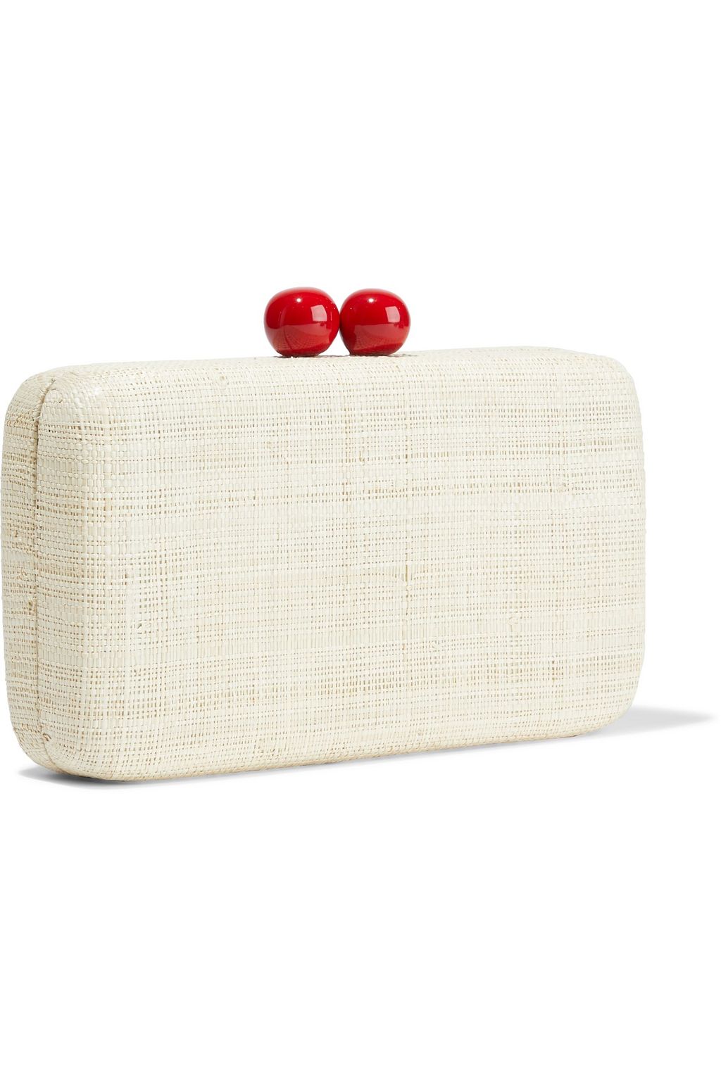 KAYU Dottie woven straw box clutch