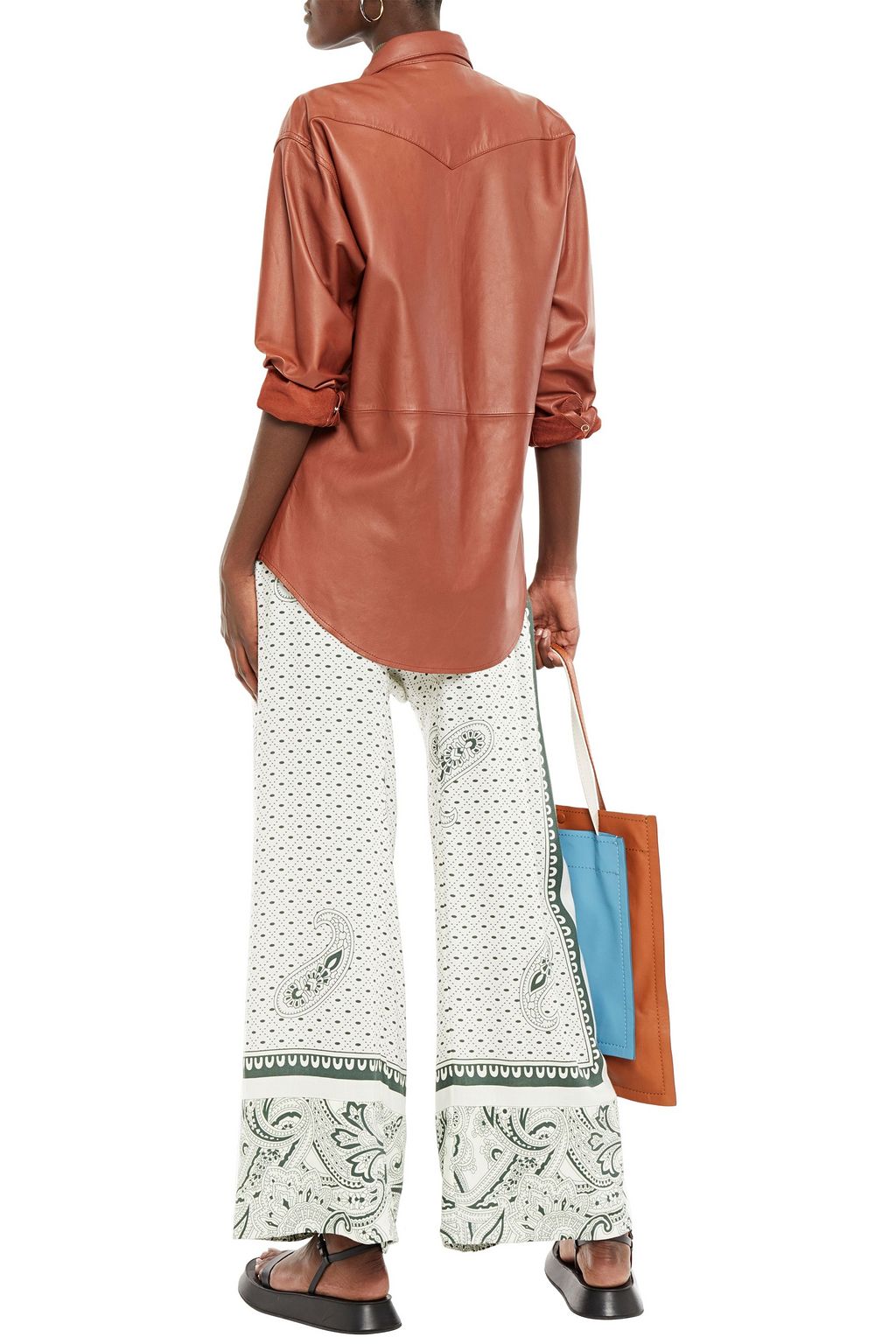 ACNE STUDIOS Printed twill wide-leg pants