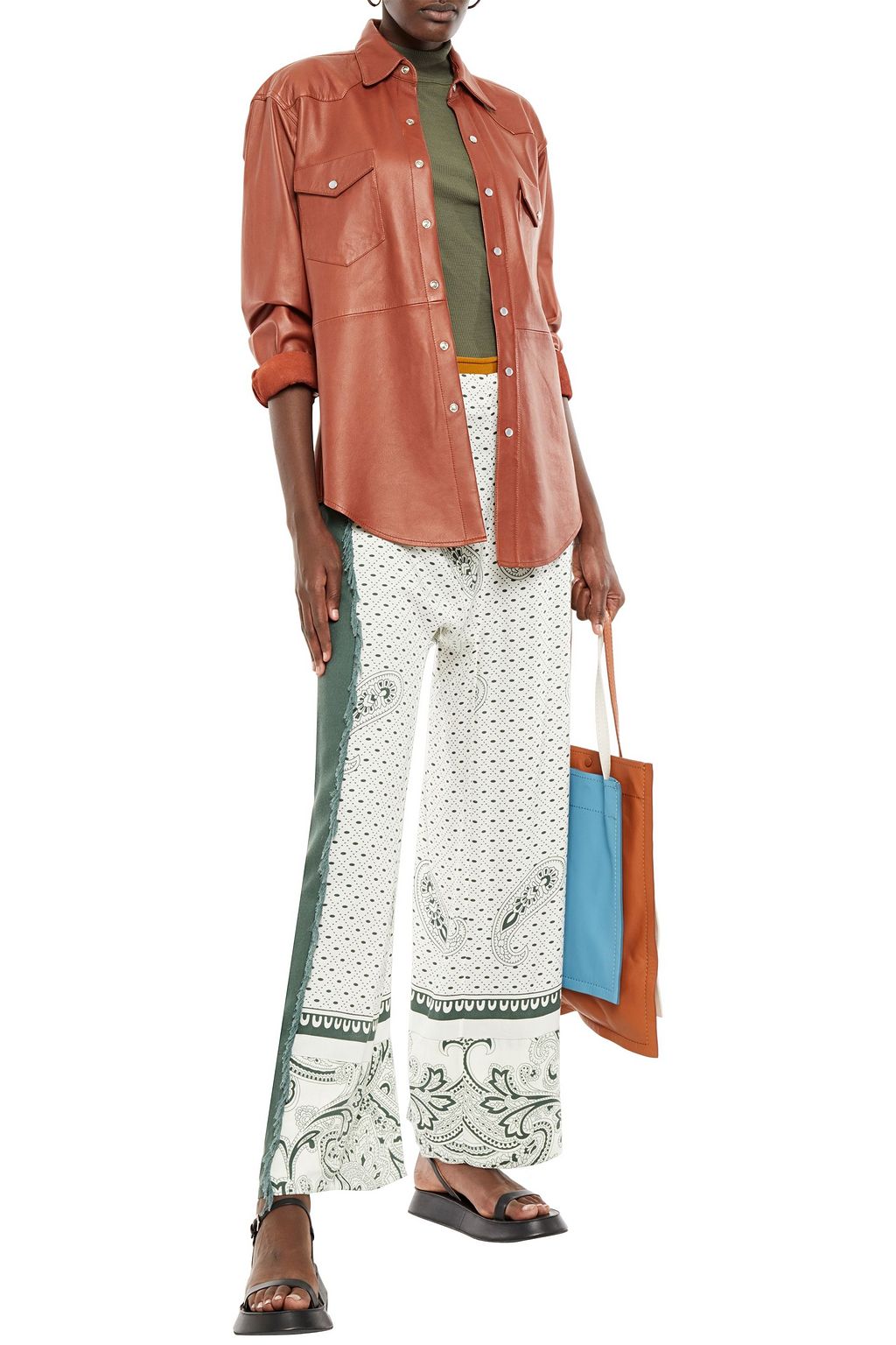 ACNE STUDIOS Printed twill wide-leg pants