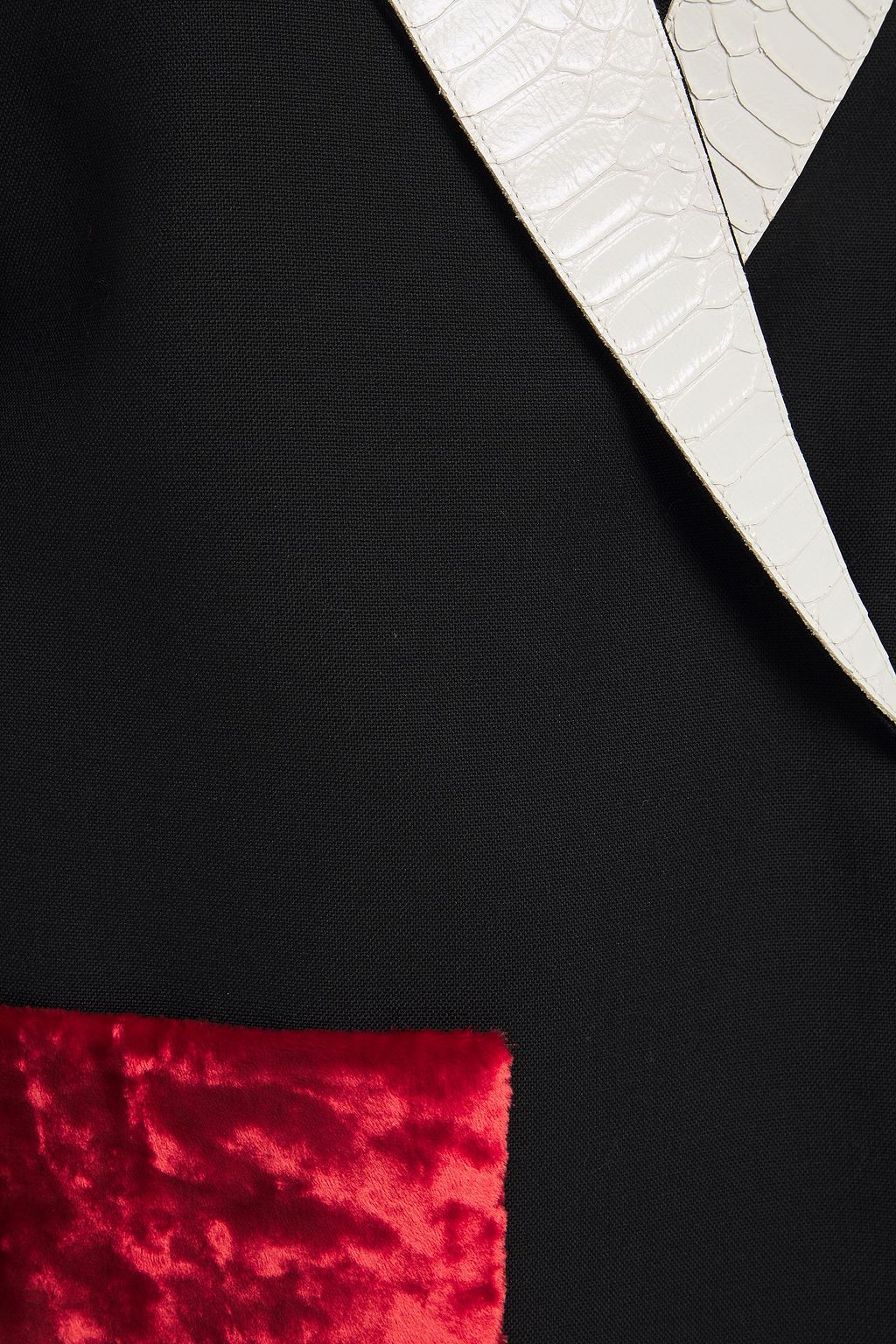 ACNE STUDIOS Deana wool and mohair-blend, velvet and snake-effect leather blazer