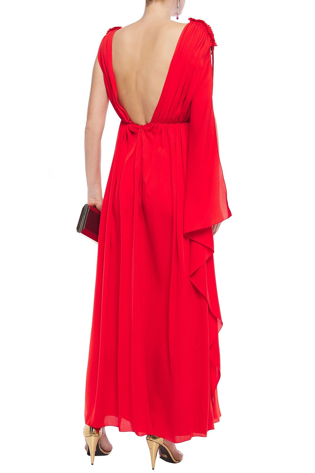 LANVIN Ruched draped silk-crepe gown
