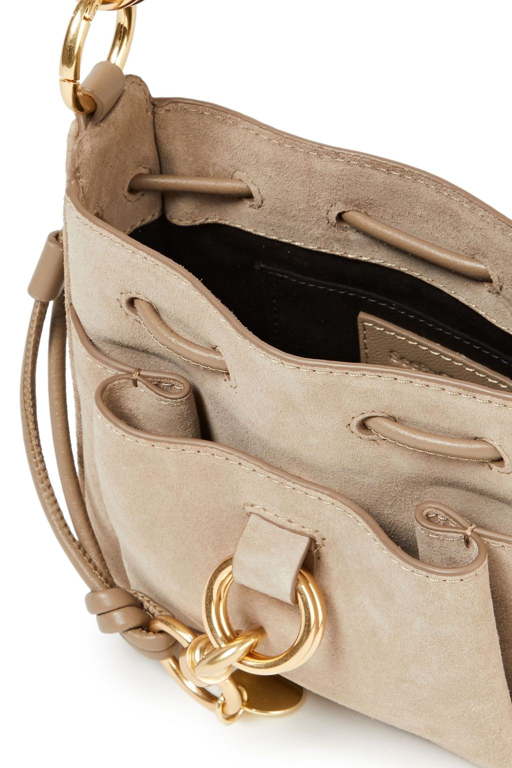 SEE BY CHLOÉ Tony leather-paneled suede bucket bag