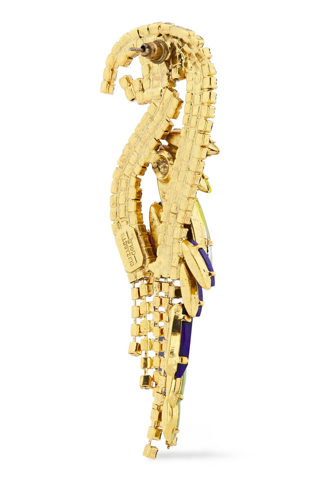 ELIZABETH COLE 24-karat gold-plated crystal earrings