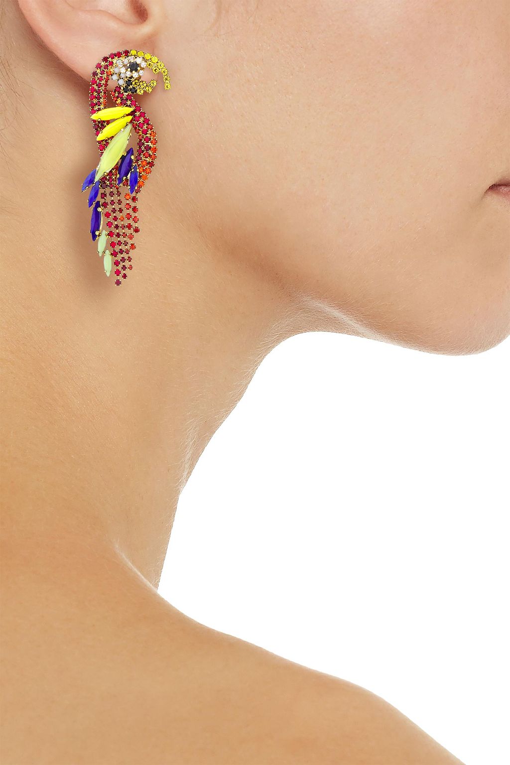 ELIZABETH COLE 24-karat gold-plated crystal earrings
