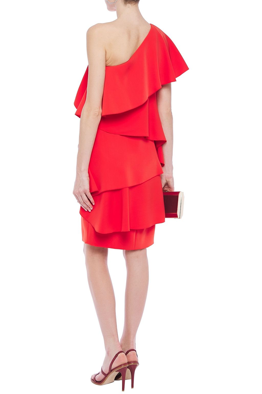 LANVIN One-shoulder tiered jersey mini dress