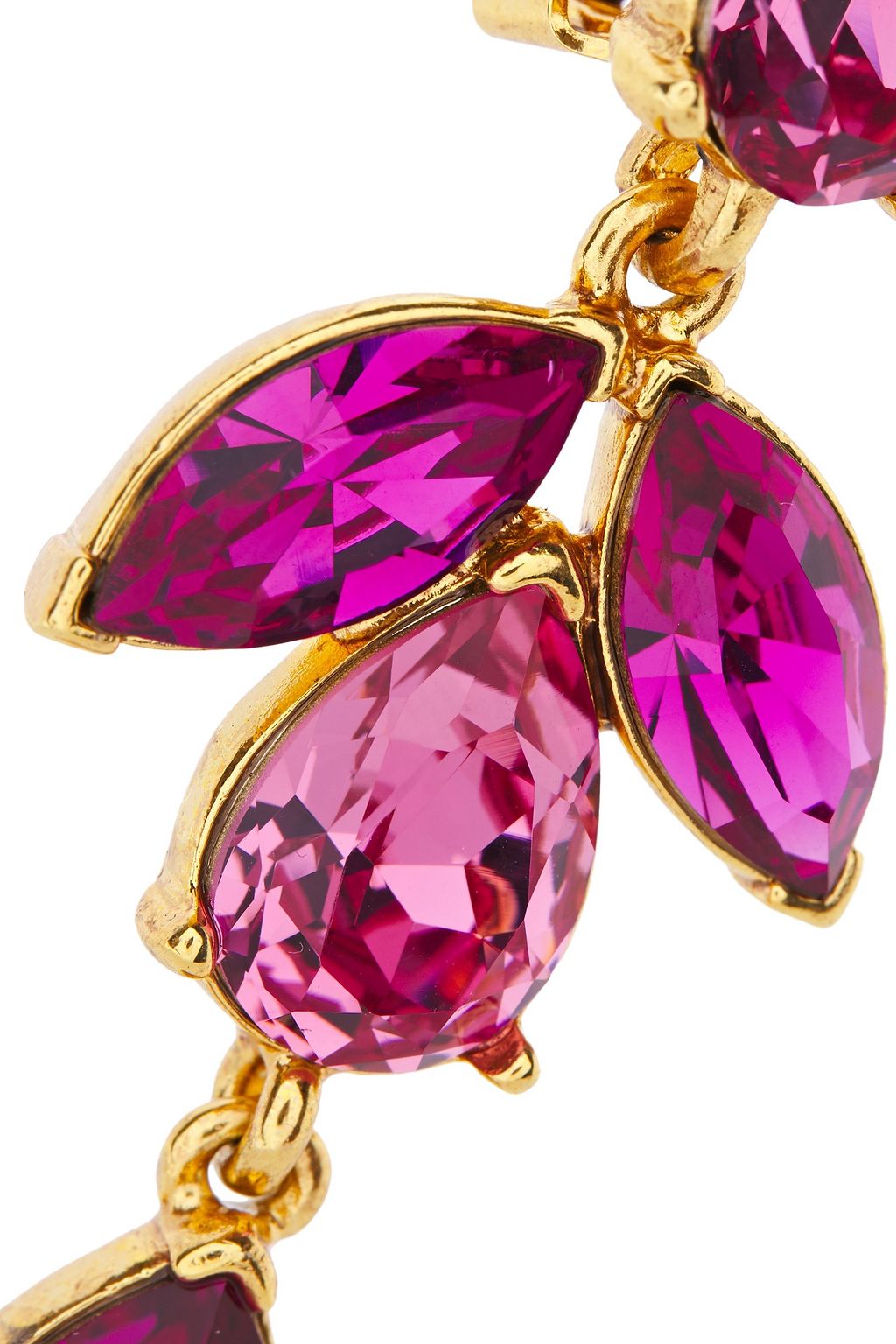 OSCAR DE LA RENTA Gold-tone crystal clip earrings
