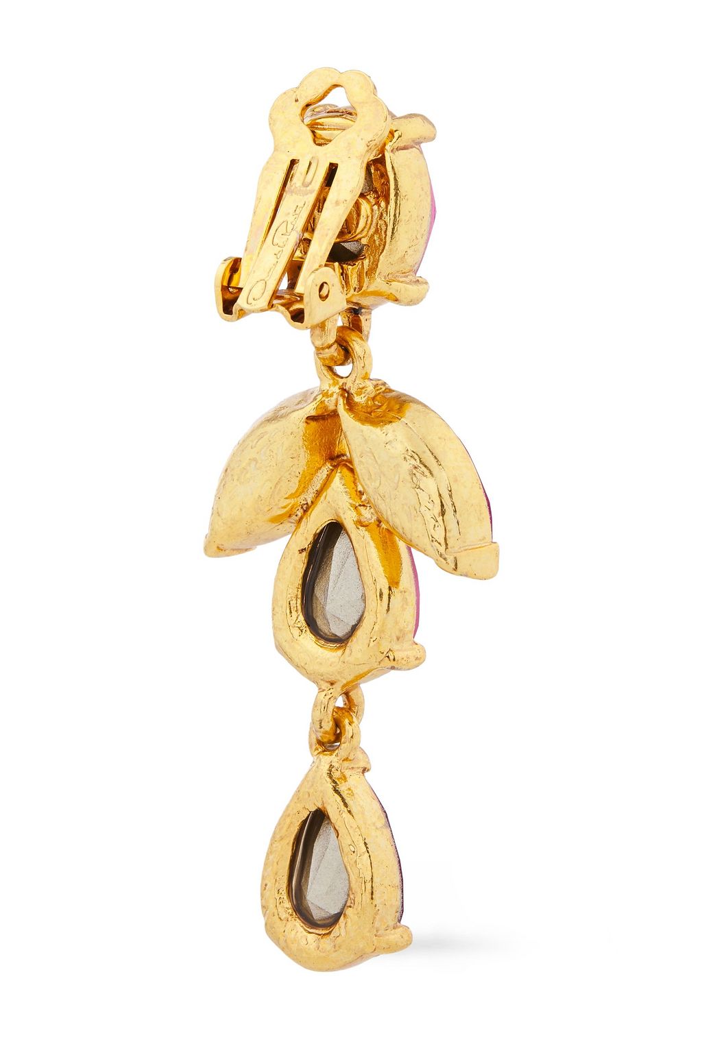 OSCAR DE LA RENTA Gold-tone crystal clip earrings