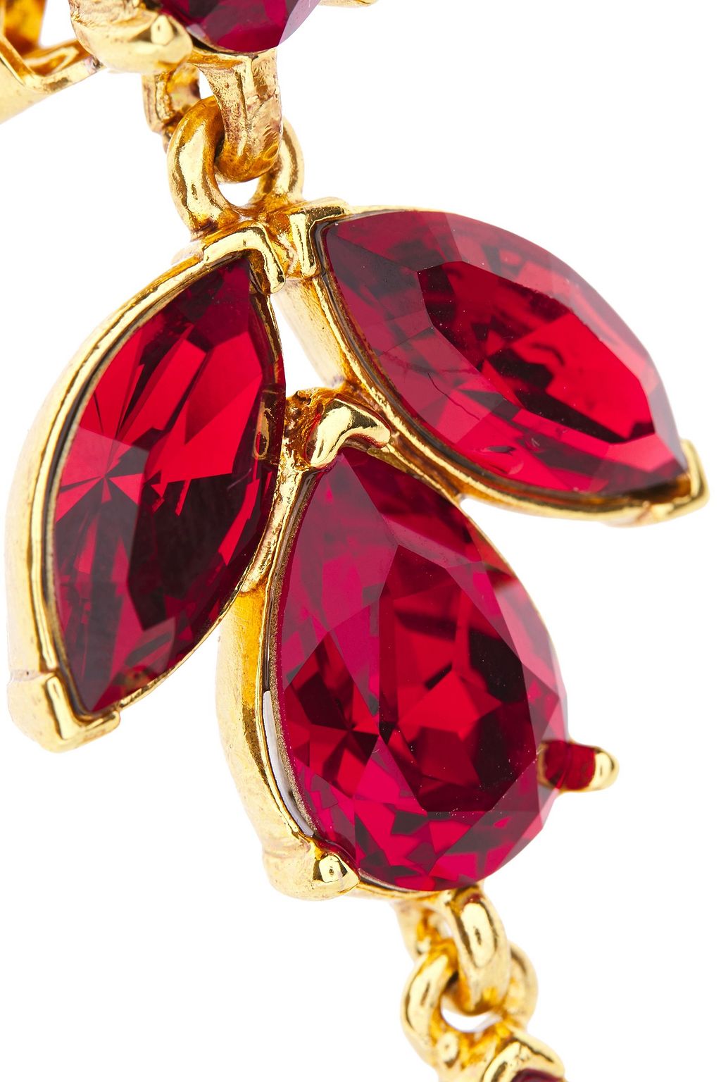 OSCAR DE LA RENTA Gold-tone crystal clip earrings