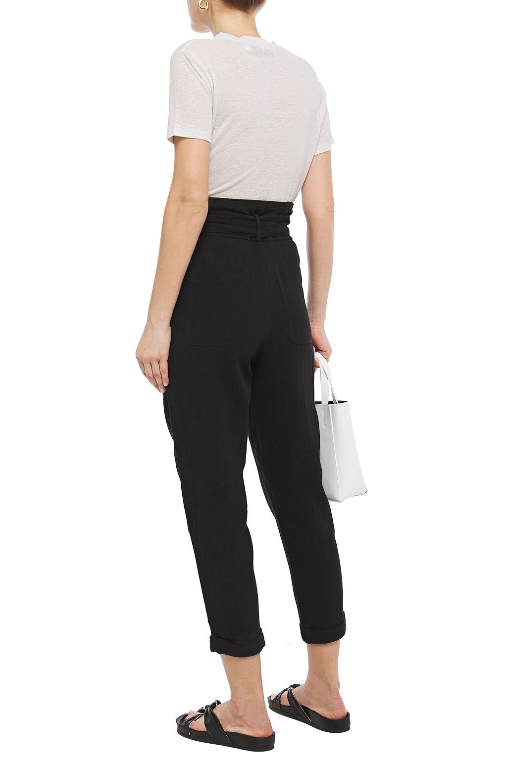 IRO Harmony belted cotton tapered pants