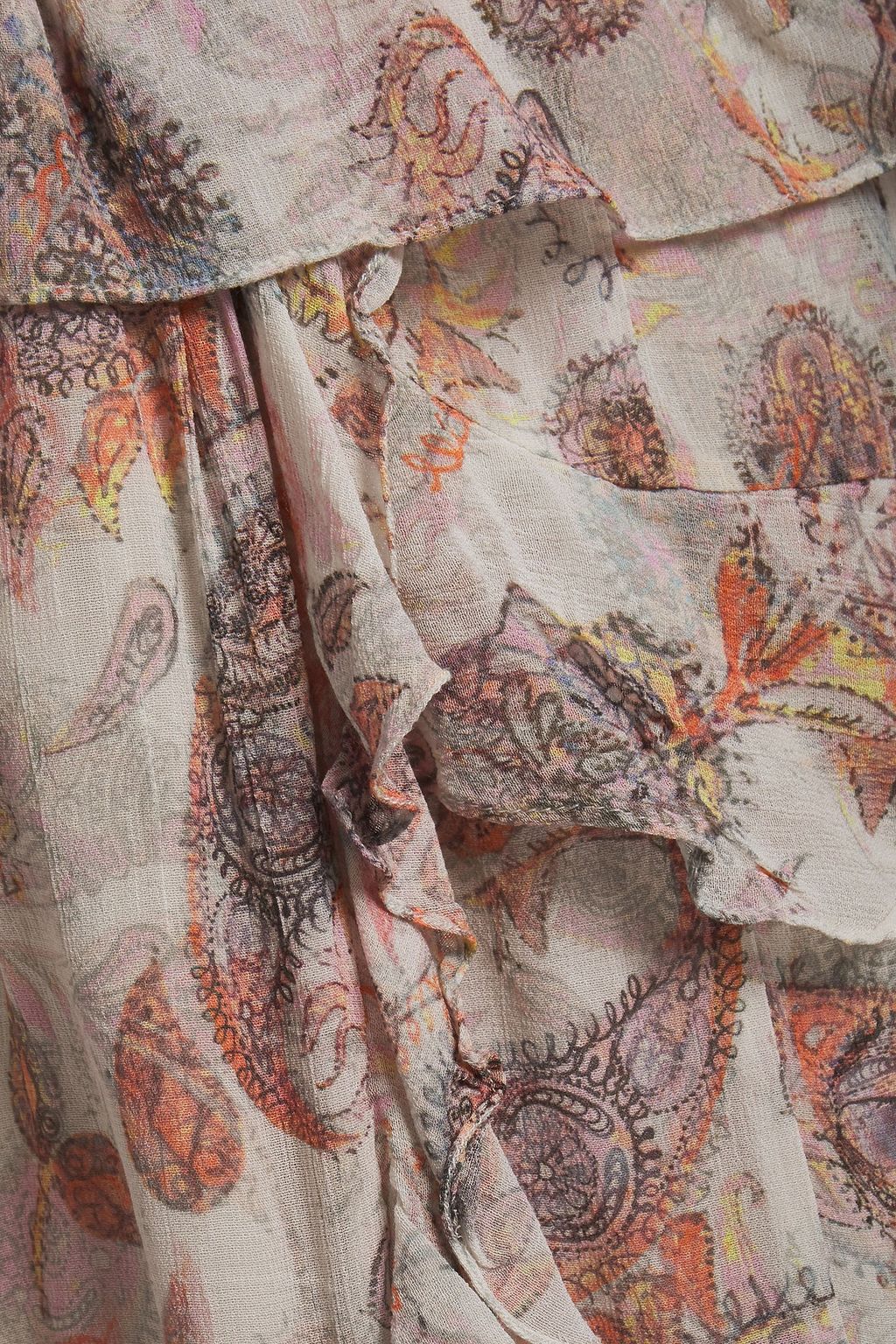 IRO Pristine ruffled printed gauze mini dress