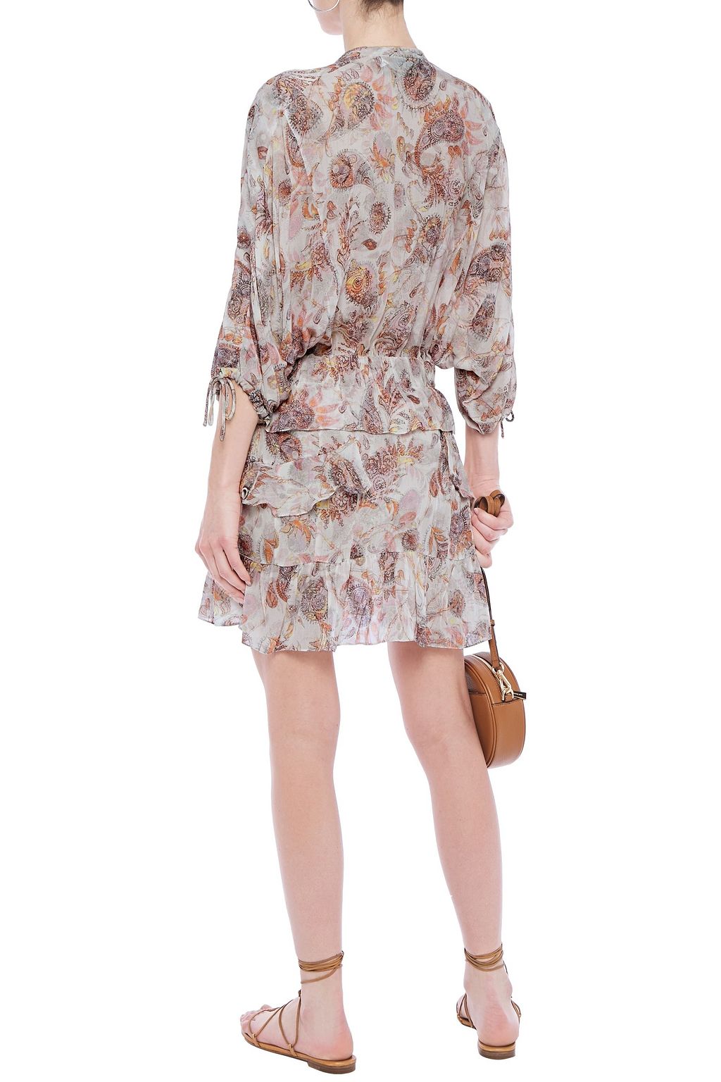 IRO Pristine ruffled printed gauze mini dress