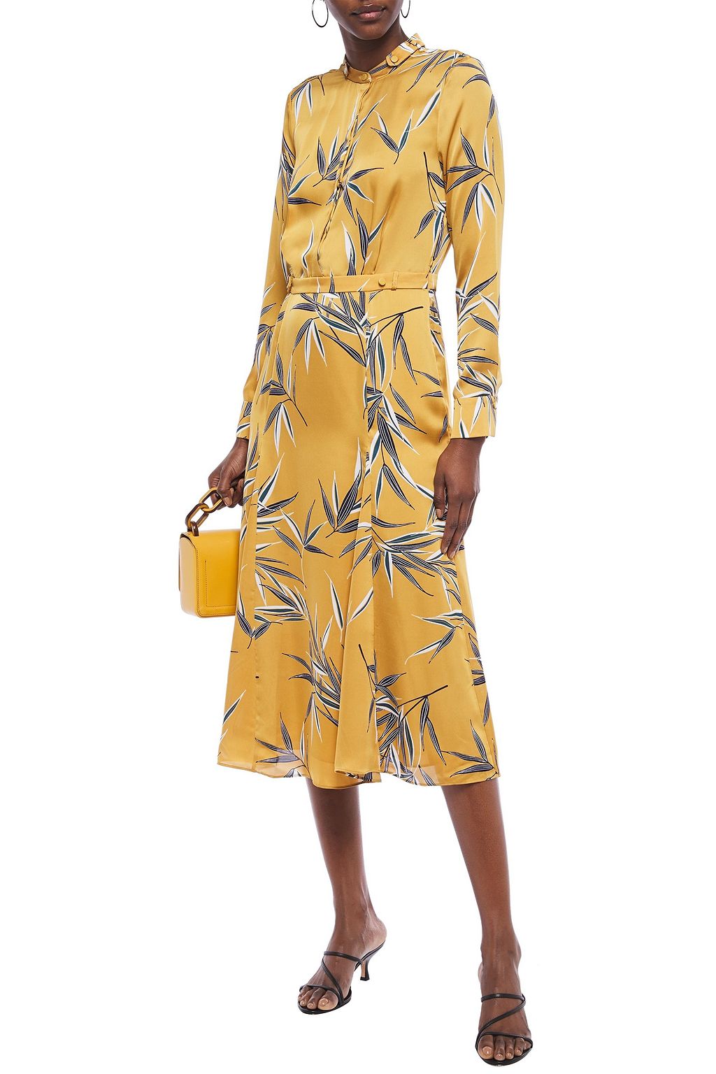 EQUIPMENT Printed satin midi shirt dress