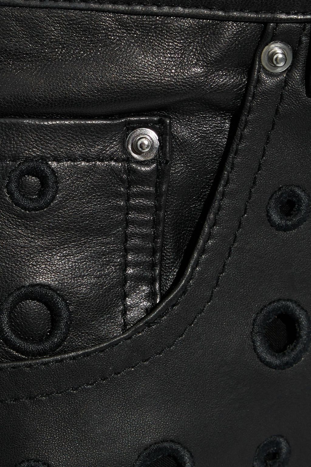IRO Finn eyelet-embellished leather shorts
