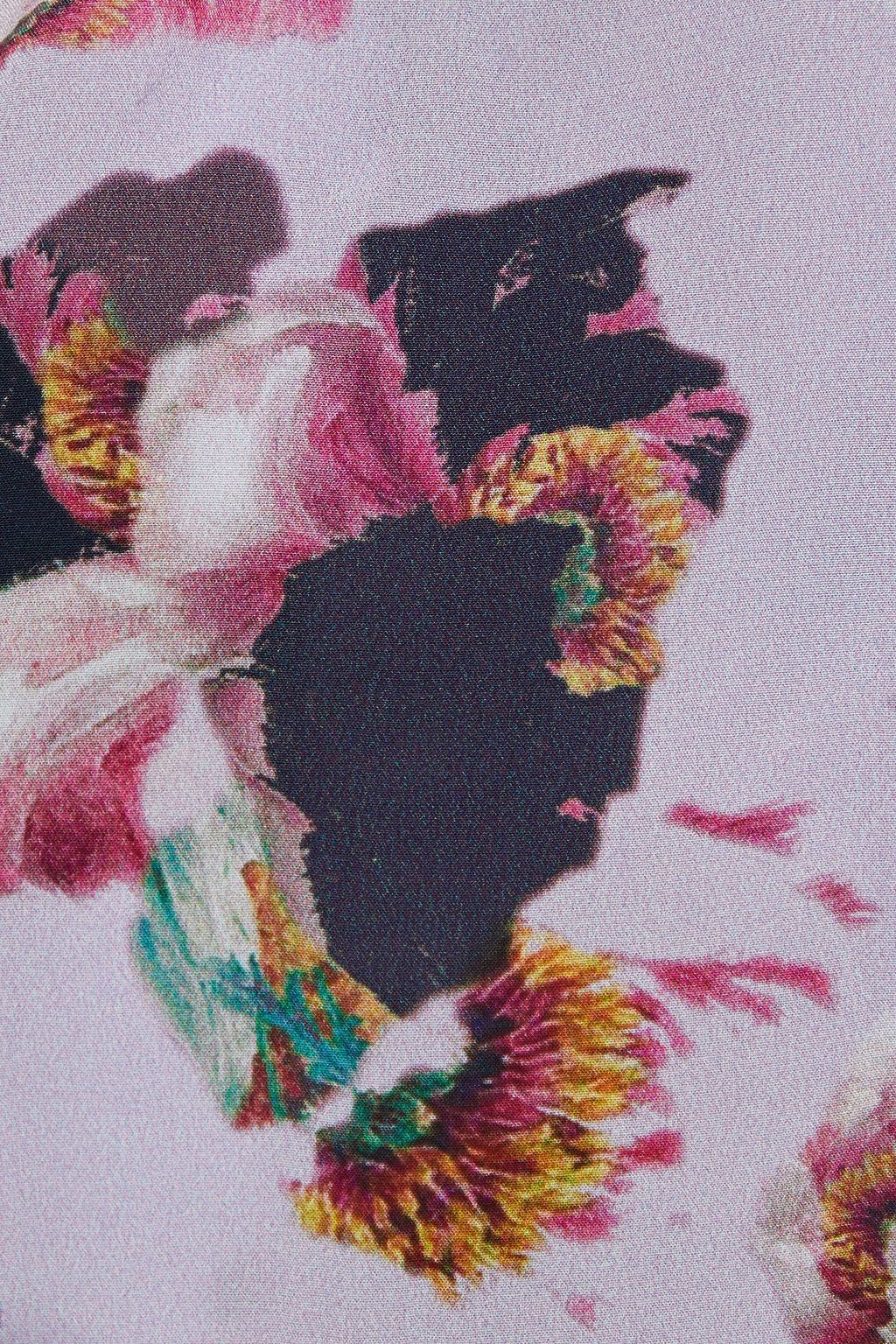 IRO Flowa lace-trimmed floral-print crepe de chine camisole