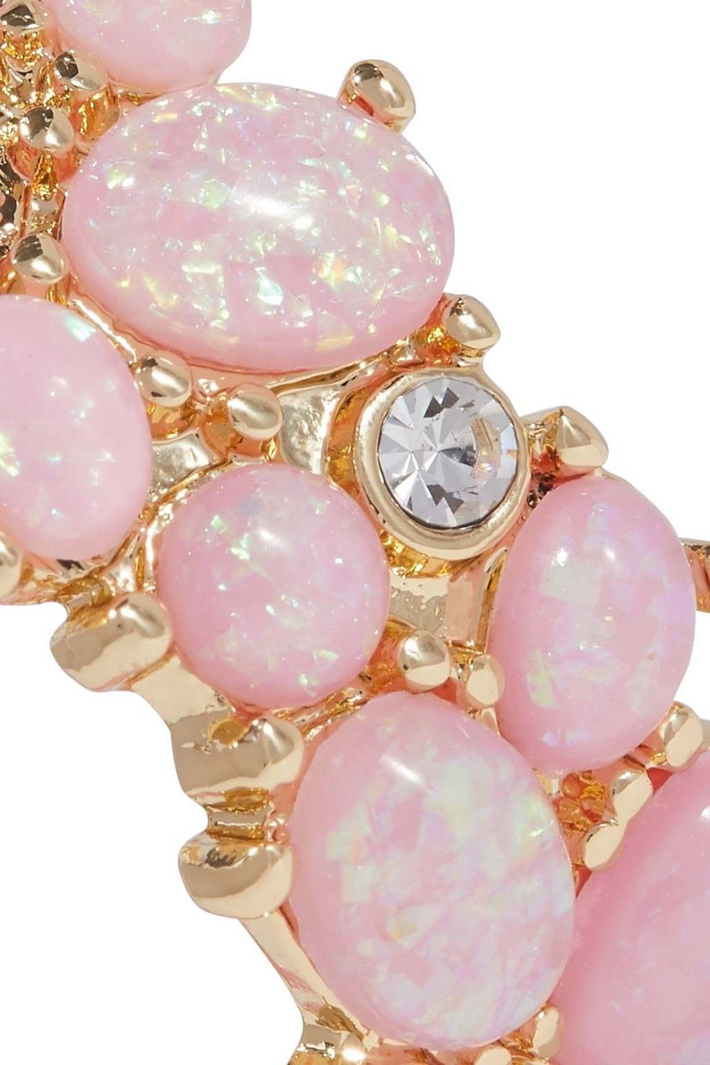 KENNETH JAY LANE Gold-tone, stone and crystal hoop earrings