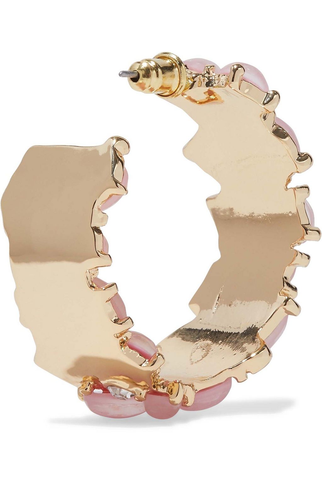 KENNETH JAY LANE Gold-tone, stone and crystal hoop earrings