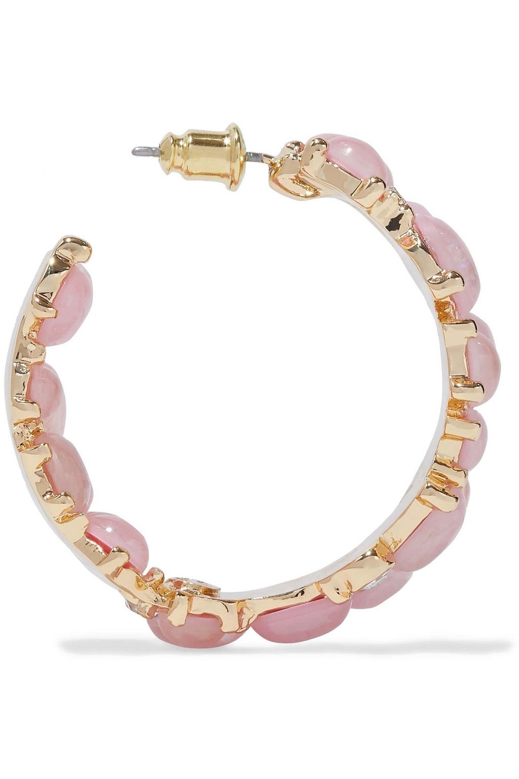 KENNETH JAY LANE Gold-tone, stone and crystal hoop earrings