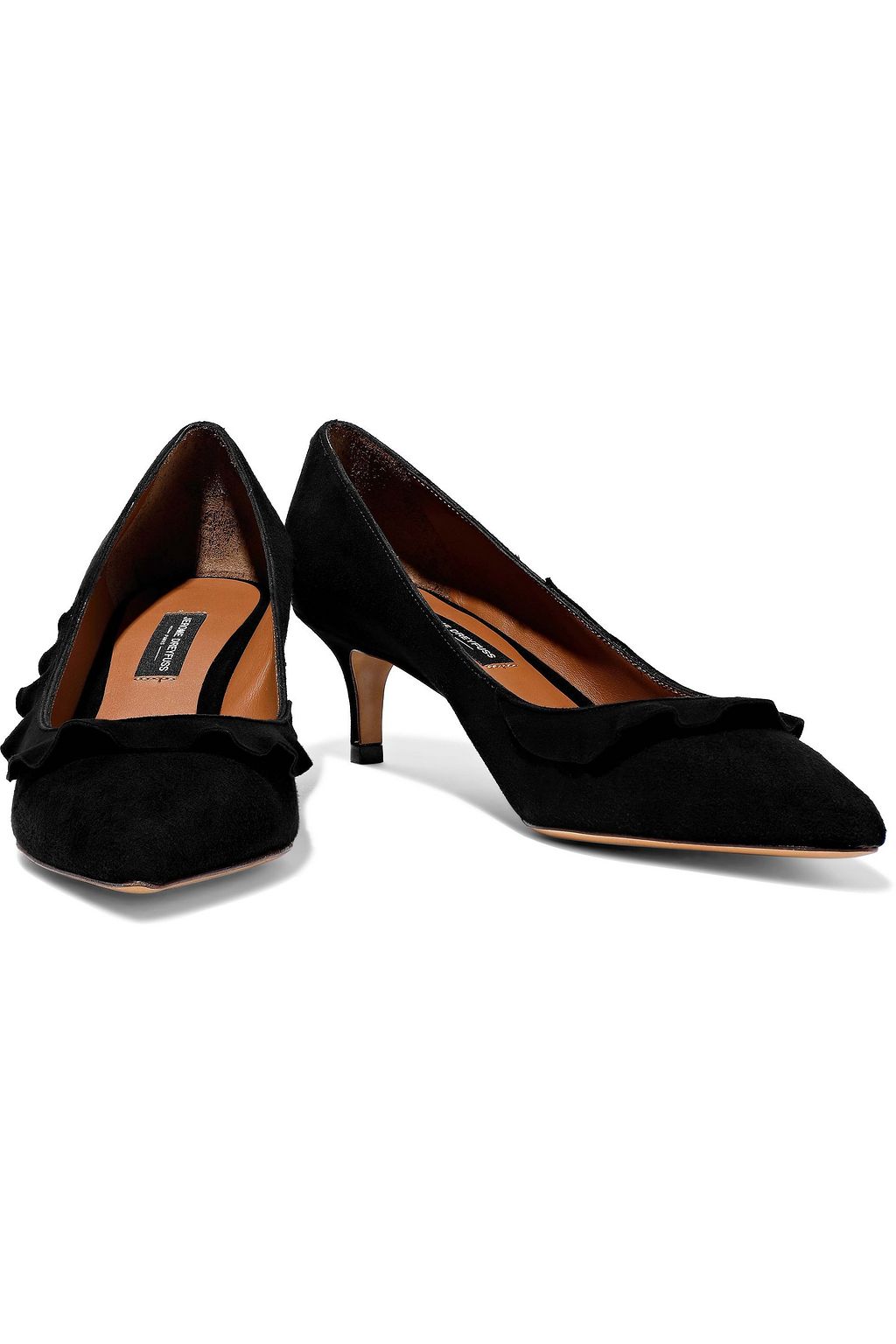 JÉRÔME DREYFUSS Panpan Frou Frou ruffle-trimmed suede pumps