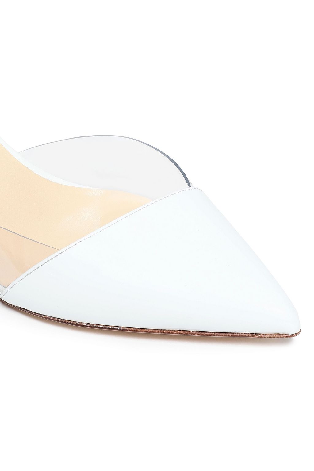 FRANCESCO RUSSO Patent-leather and PVC slingback pumps