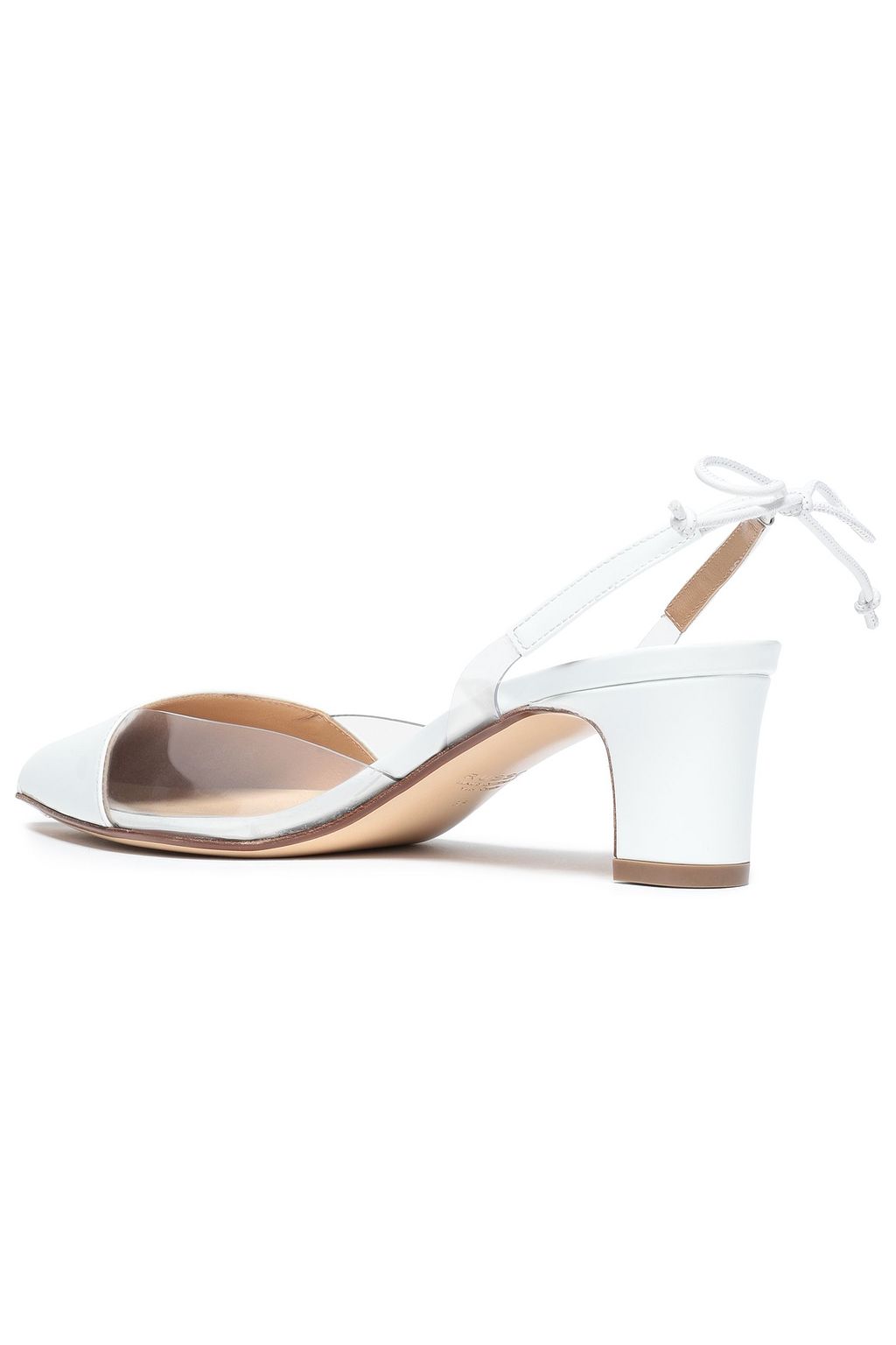 FRANCESCO RUSSO Patent-leather and PVC slingback pumps