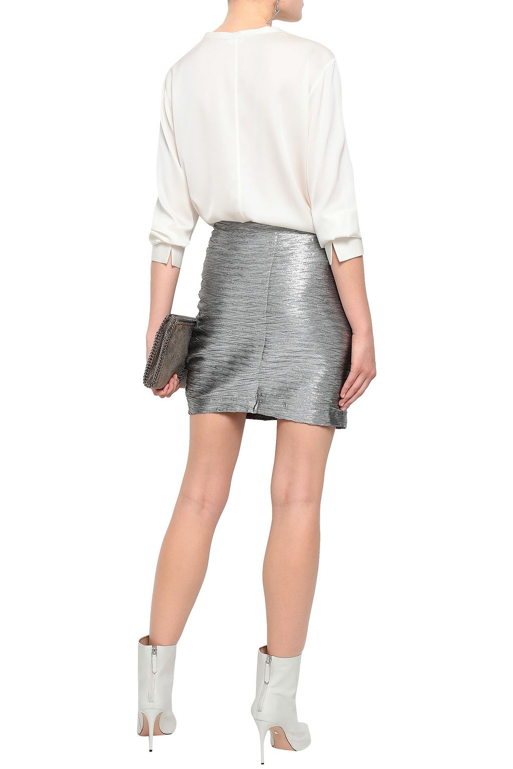 IRO Frisus ruffled lamé mini skirt