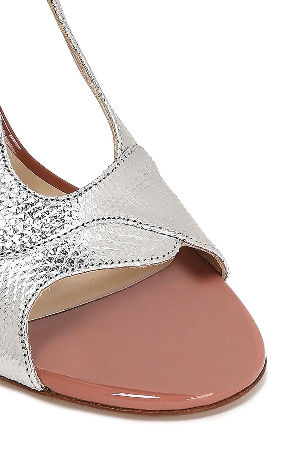 FRANCESCO RUSSO PVC-trimmed metallic karung sandals
