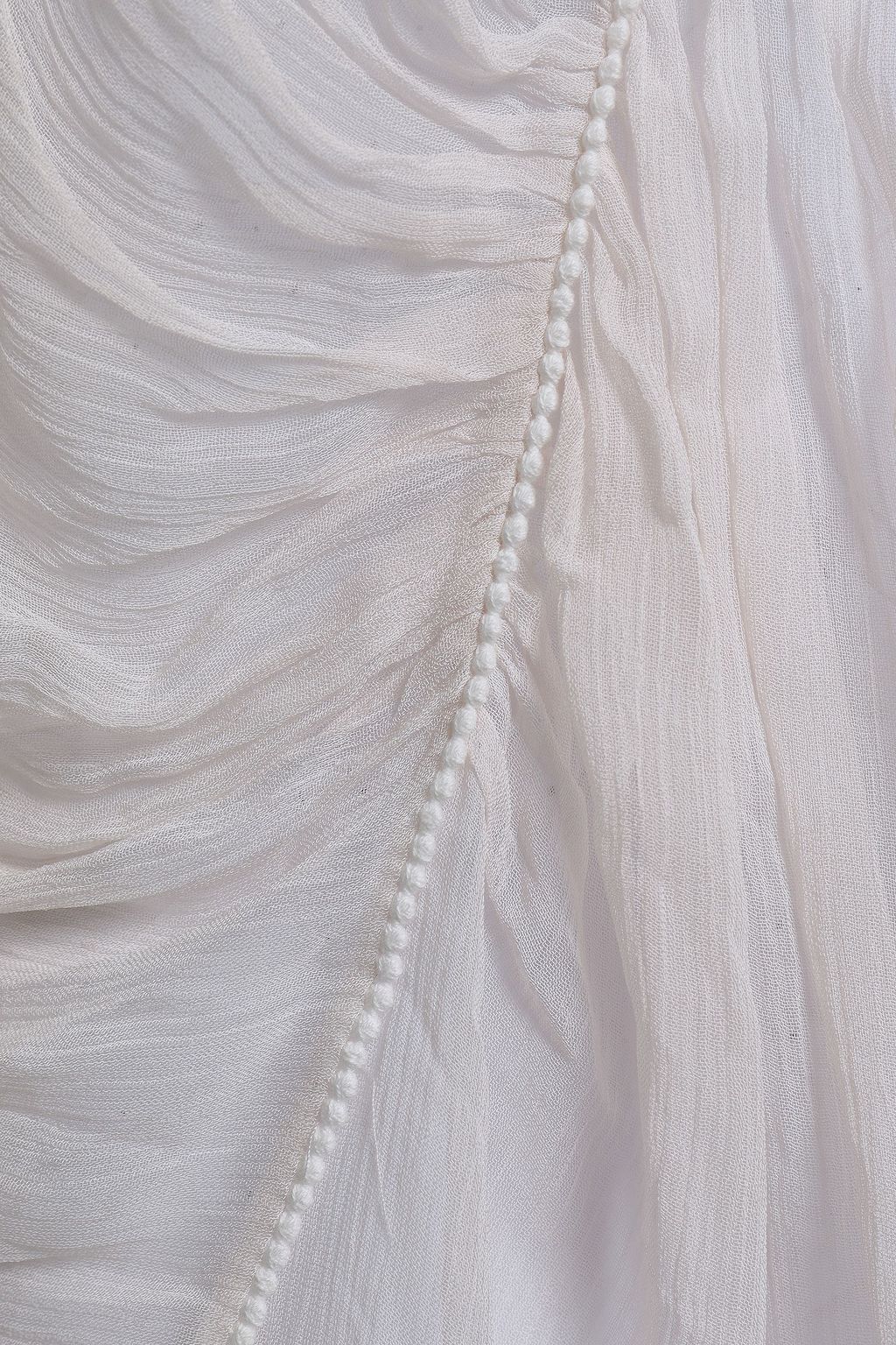 IRO Malie macramé-trimmed crepon blouse
