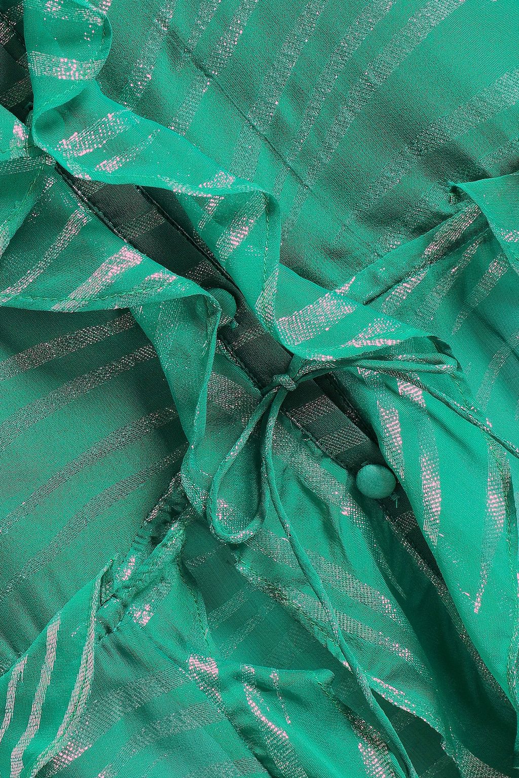 IRO Eopam open-back metallic fil coupé chiffon blouse