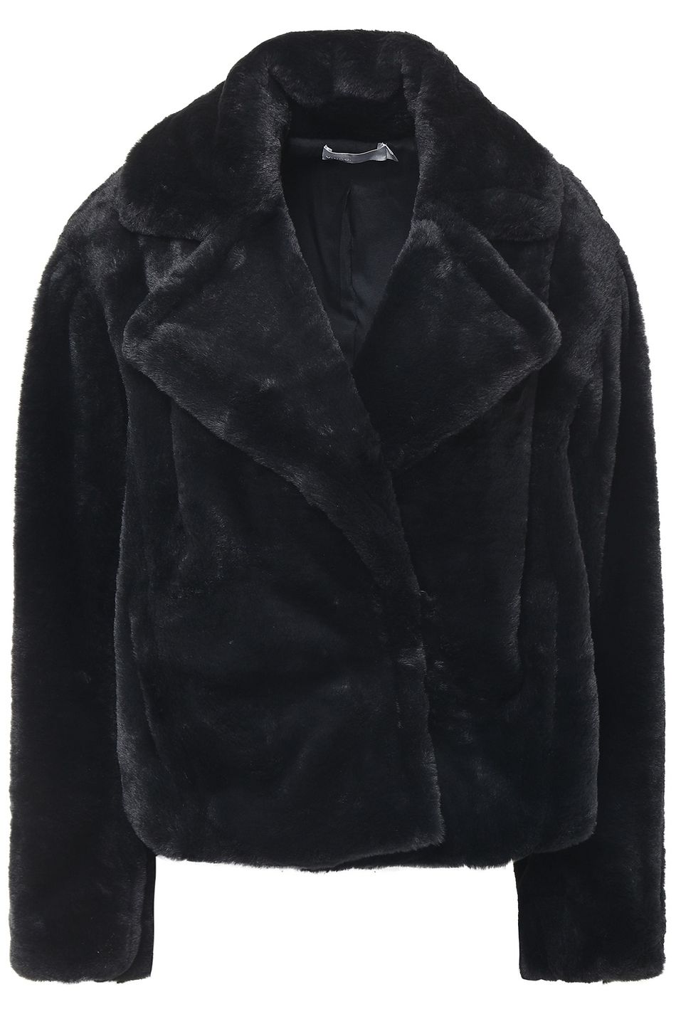 short black fake fur jacket