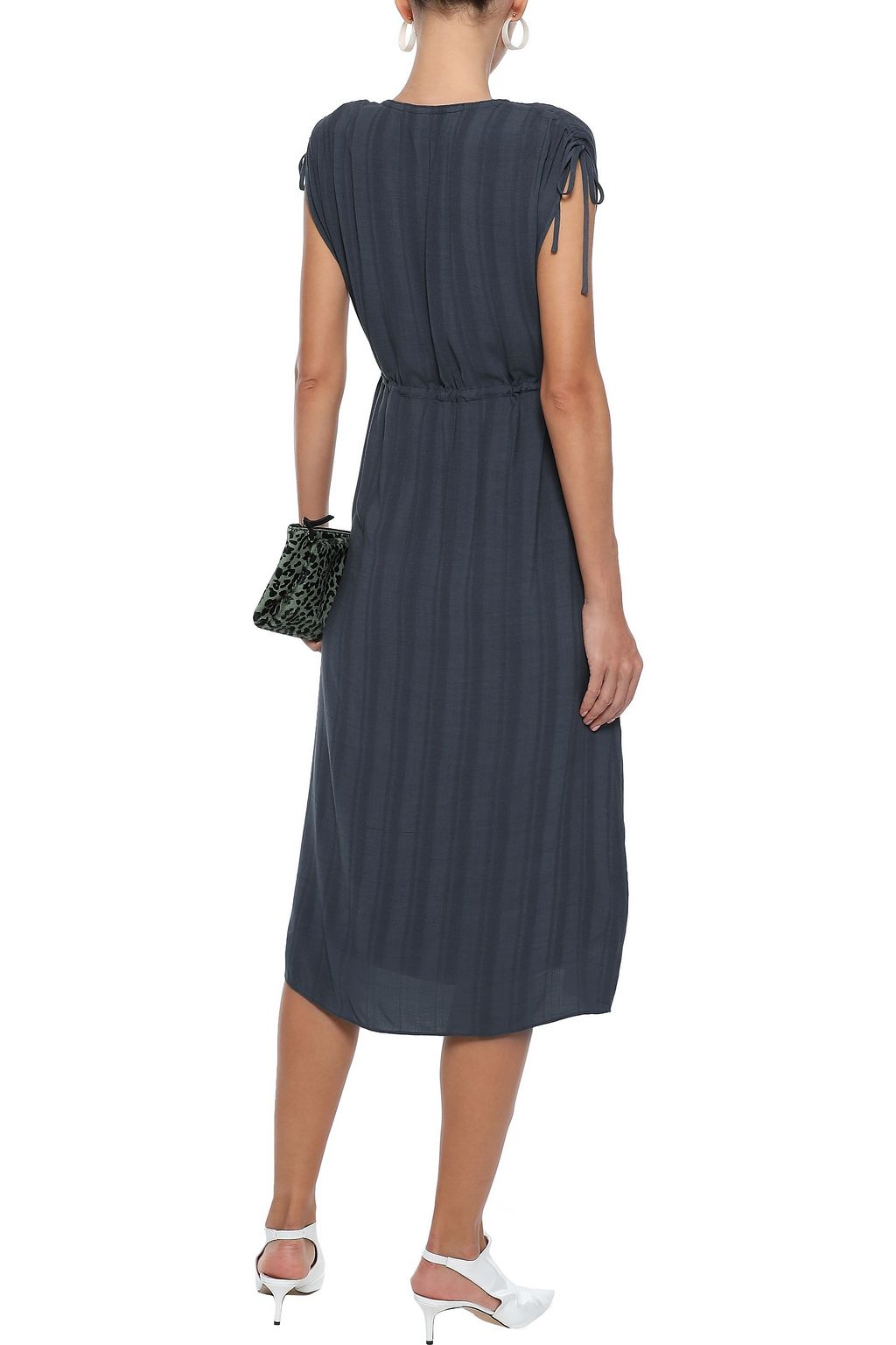 CHARLI Nevin bow-detailed jacquard midi dress