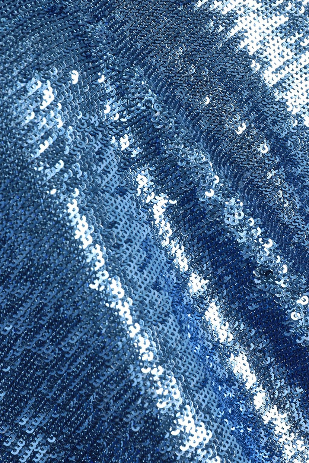 IRO Denim-trimmed sequined French terry T-shirt