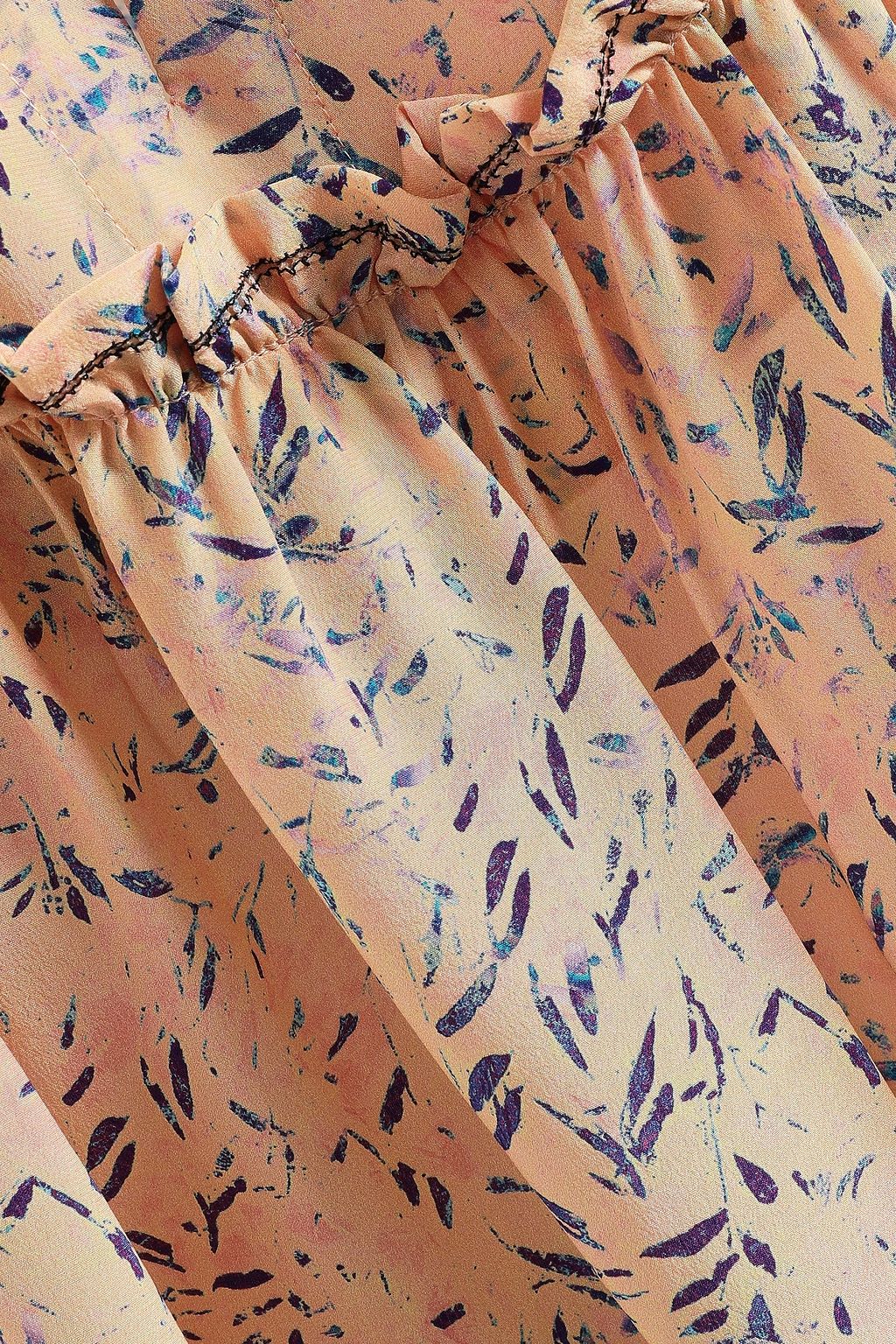 IRO Ruffle-trimmed printed silk crepe de chine camisole