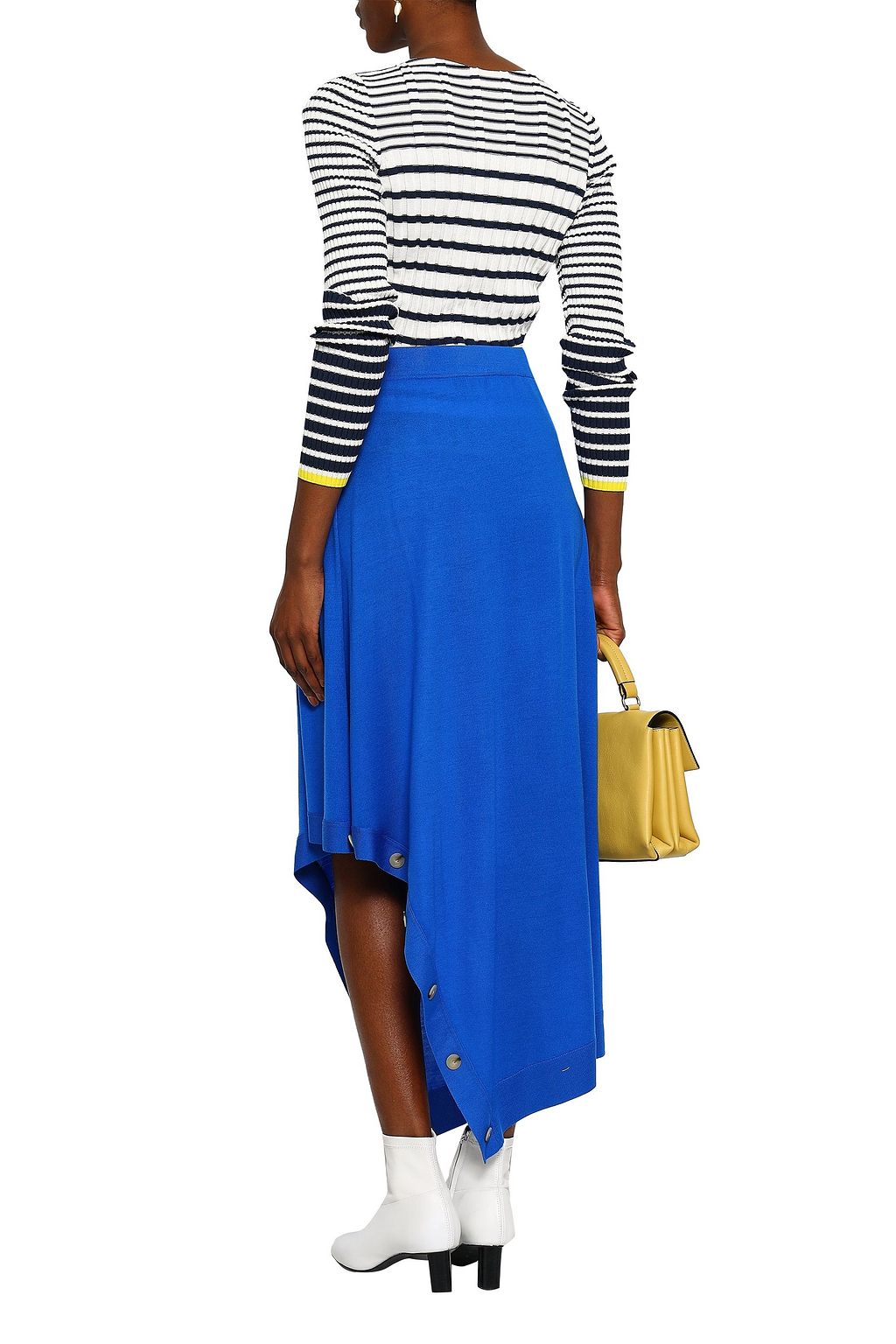 PRINGLE OF SCOTLAND Asymmetric merino wool midi skirt