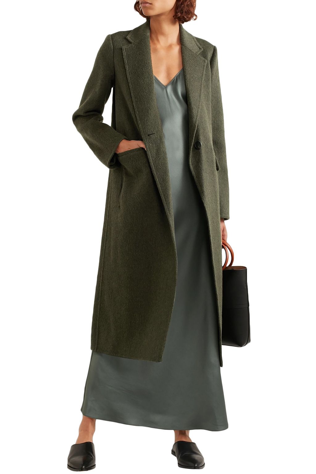 VINCE. Brushed woolblend felt coat THE