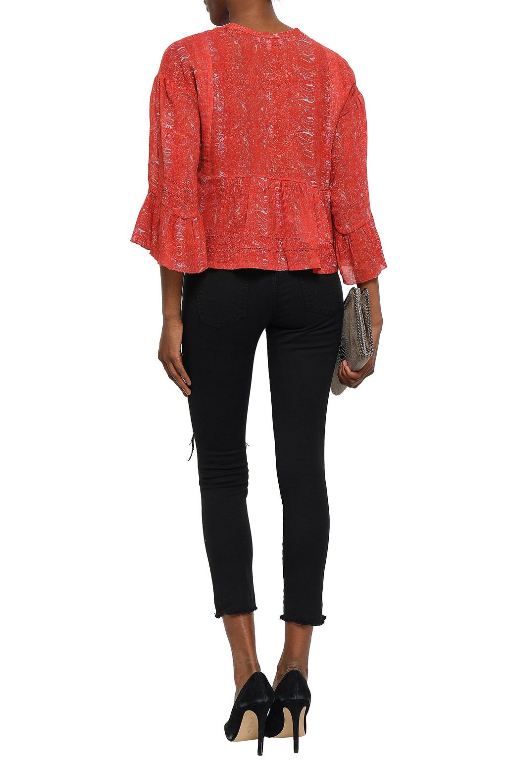 IRO Jarod cropped distressed mid-rise slim-leg jeans