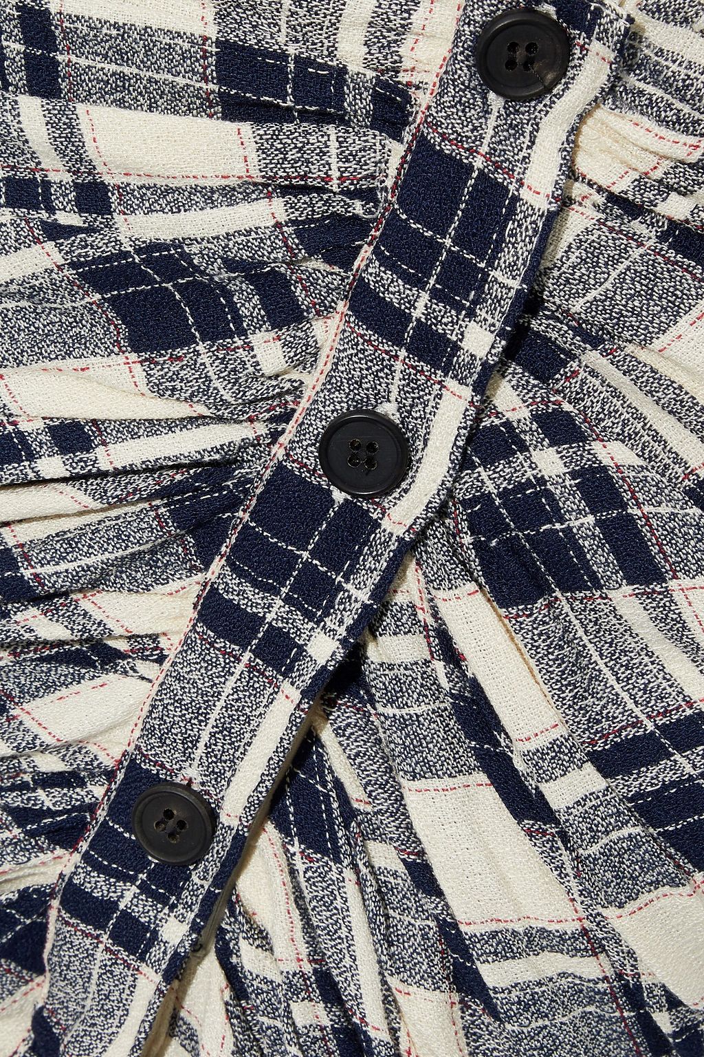 VERONICA BEARD Murphy gathered checked jacquard mini skirt