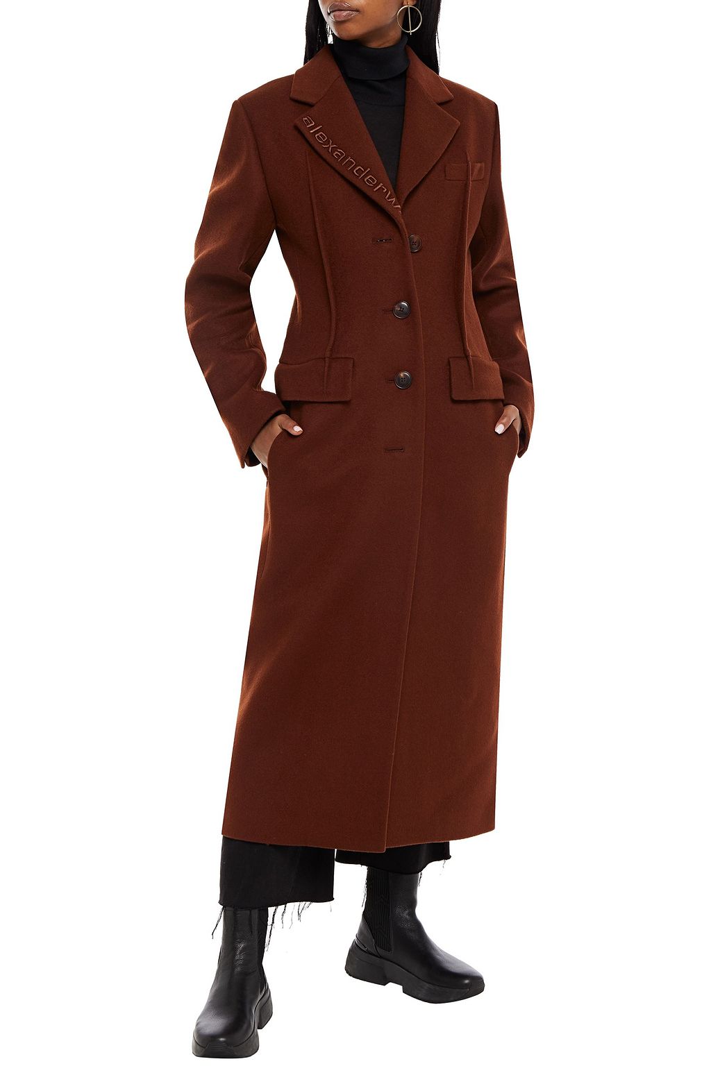 ALEXANDER WANG Embroidered wool-blend felt coat