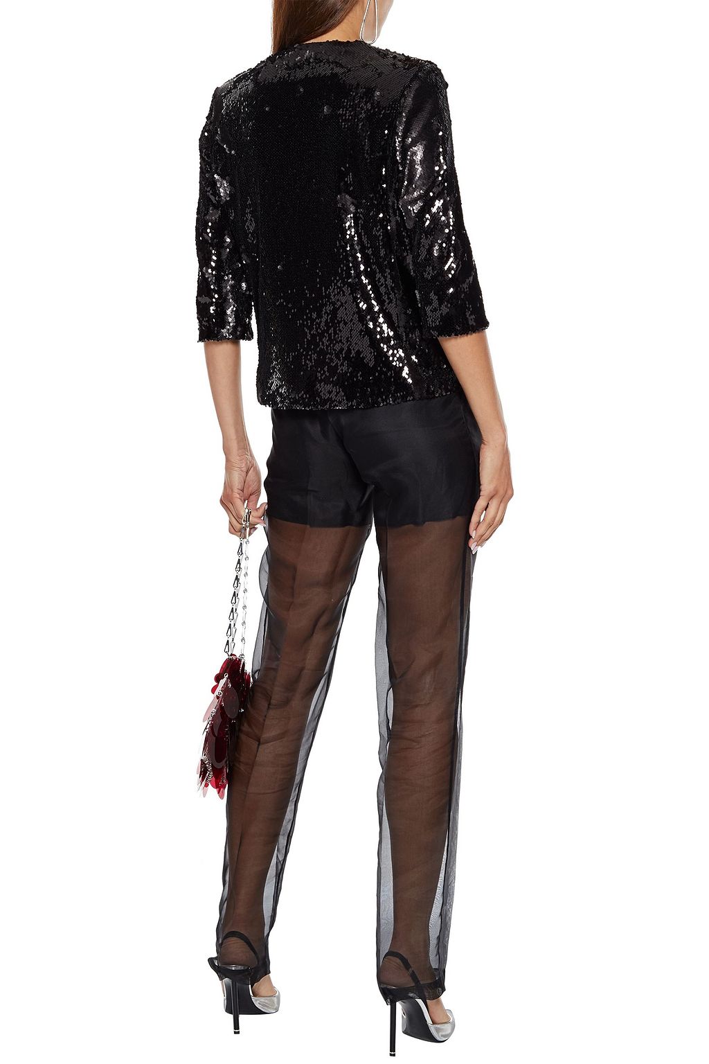 GALVAN  LONDON Gilded sequined tulle jacket