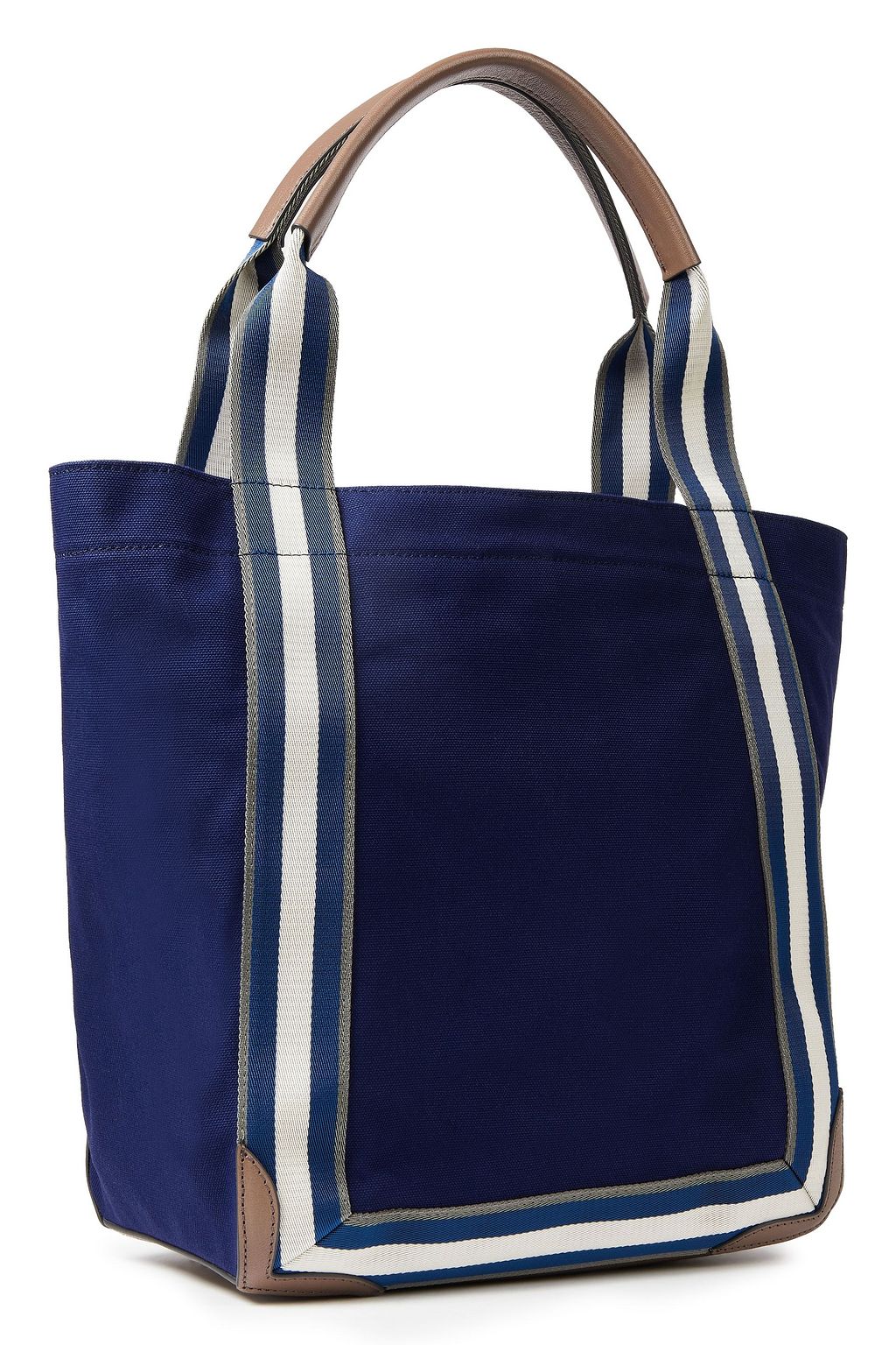 ANYA HINDMARCH Appliquéd striped cotton-canvas tote