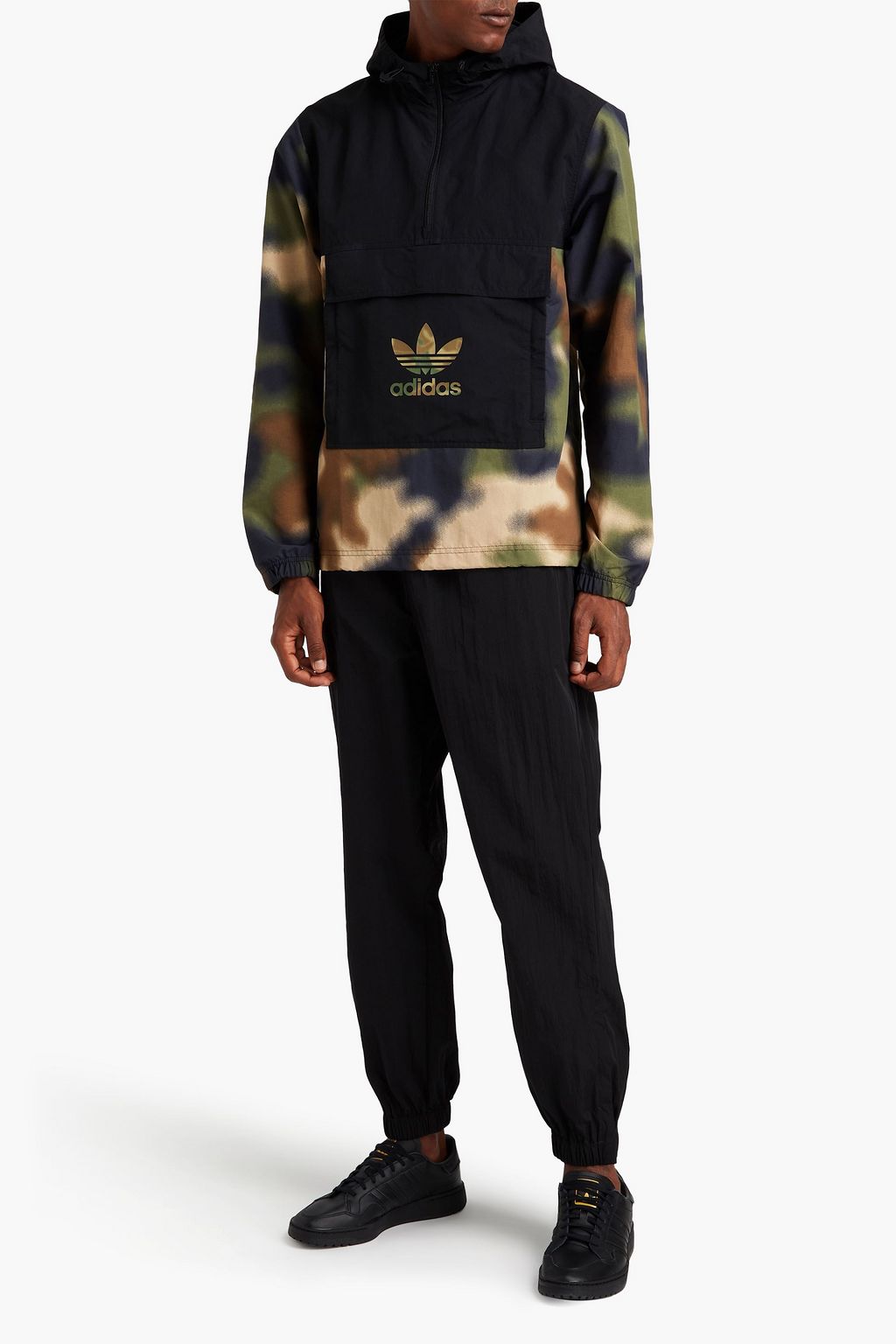 ADIDAS ORIGINALS Shell-paneled camouflage-print hooded track jacket